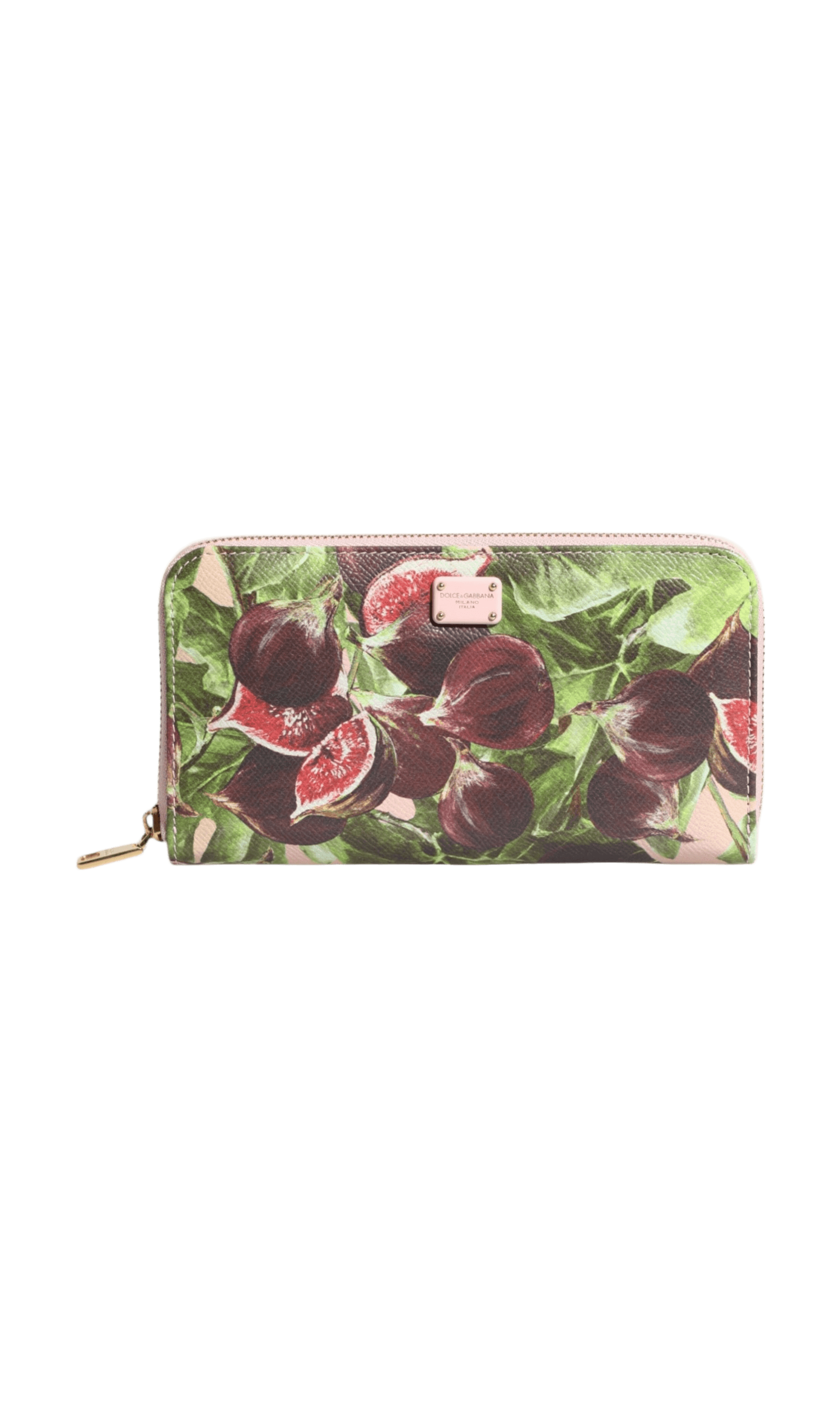 Dolce & Gabbana Multicolor Leather Fig Fruit Dauphine Zip Around Continental Wallet Glam Steals