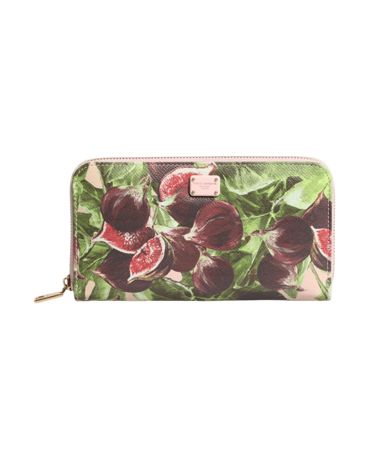 Dolce & Gabbana Multicolor Leather Fig Fruit Dauphine Zip Around Continental Wallet Glam Steals