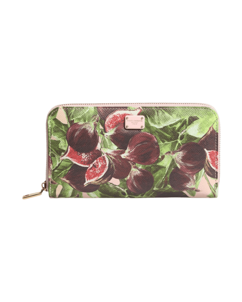 Dolce & Multicolor Gabbana Leather Fig Fruit Dauphine Zip Around Continental Wallet Glam Steals