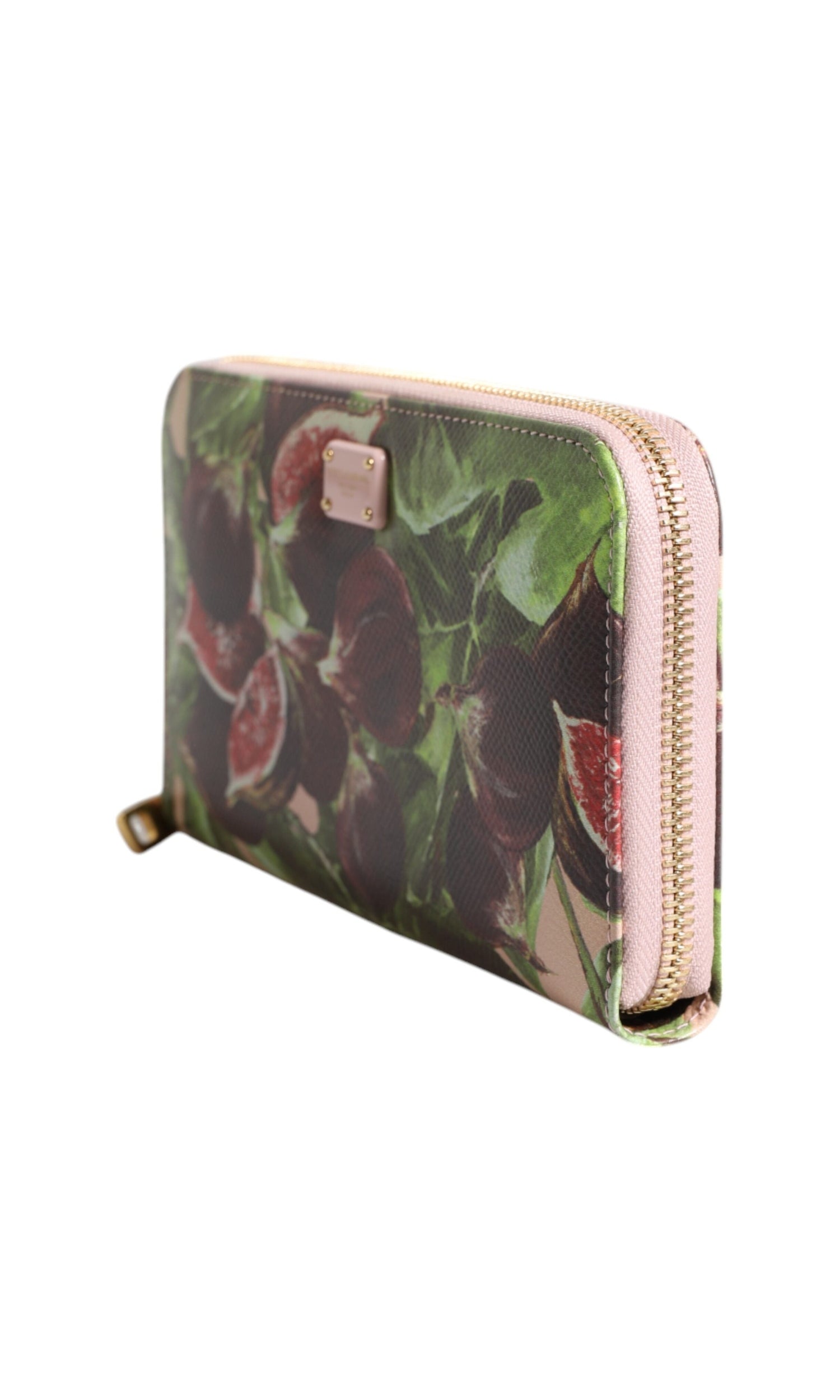 Dolce & Gabbana Multicolor Leather Fig Fruit Dauphine Zip Around Continental Wallet Glam Steals