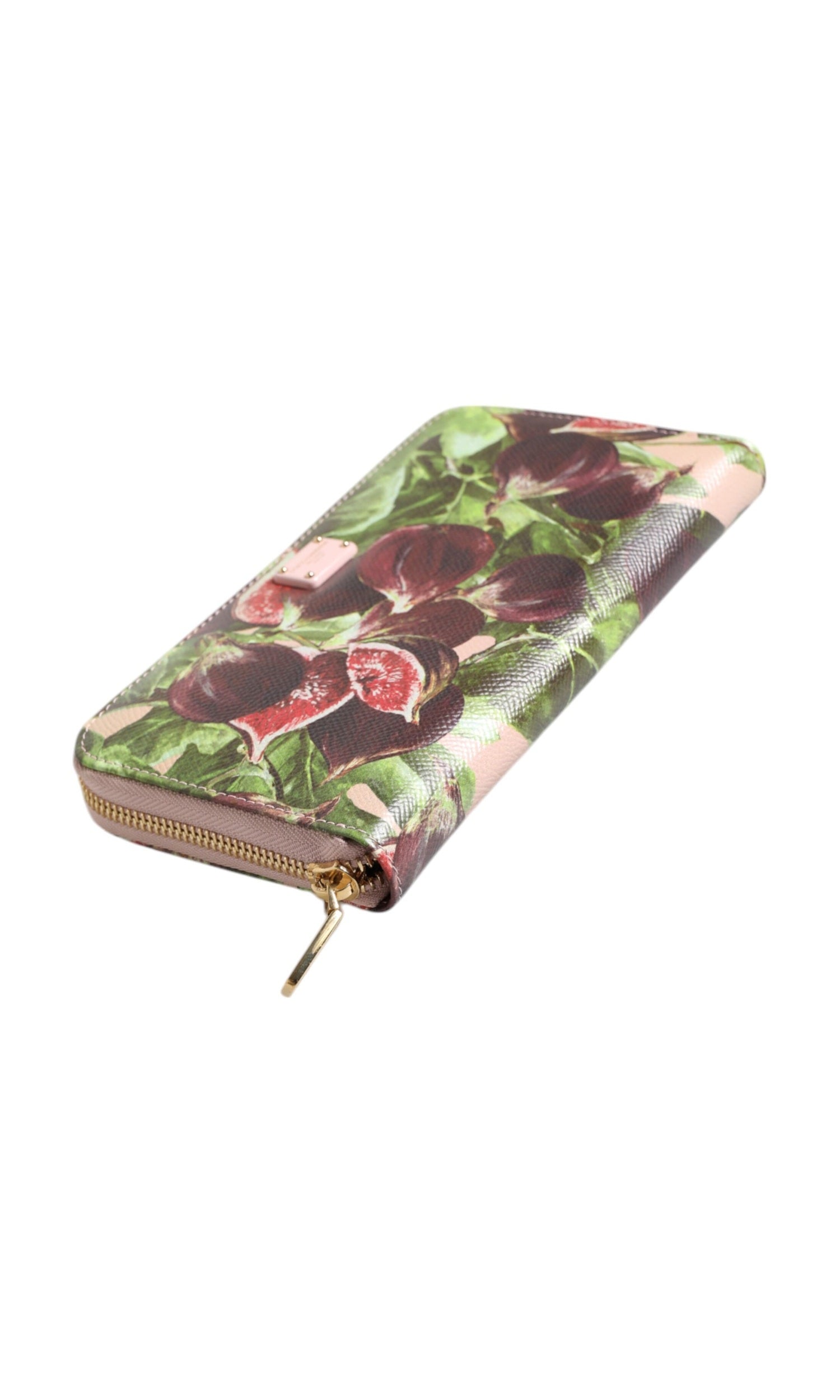 Dolce & Gabbana Multicolor Leather Fig Fruit Dauphine Zip Around Continental Wallet Glam Steals