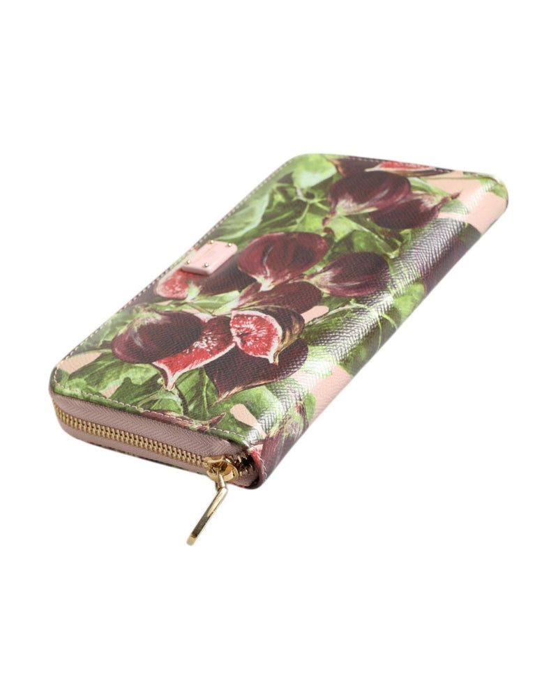 Dolce & Gabbana Multicolor Leather Fig Fruit Dauphine Zip Around Continental Wallet Glam Steals