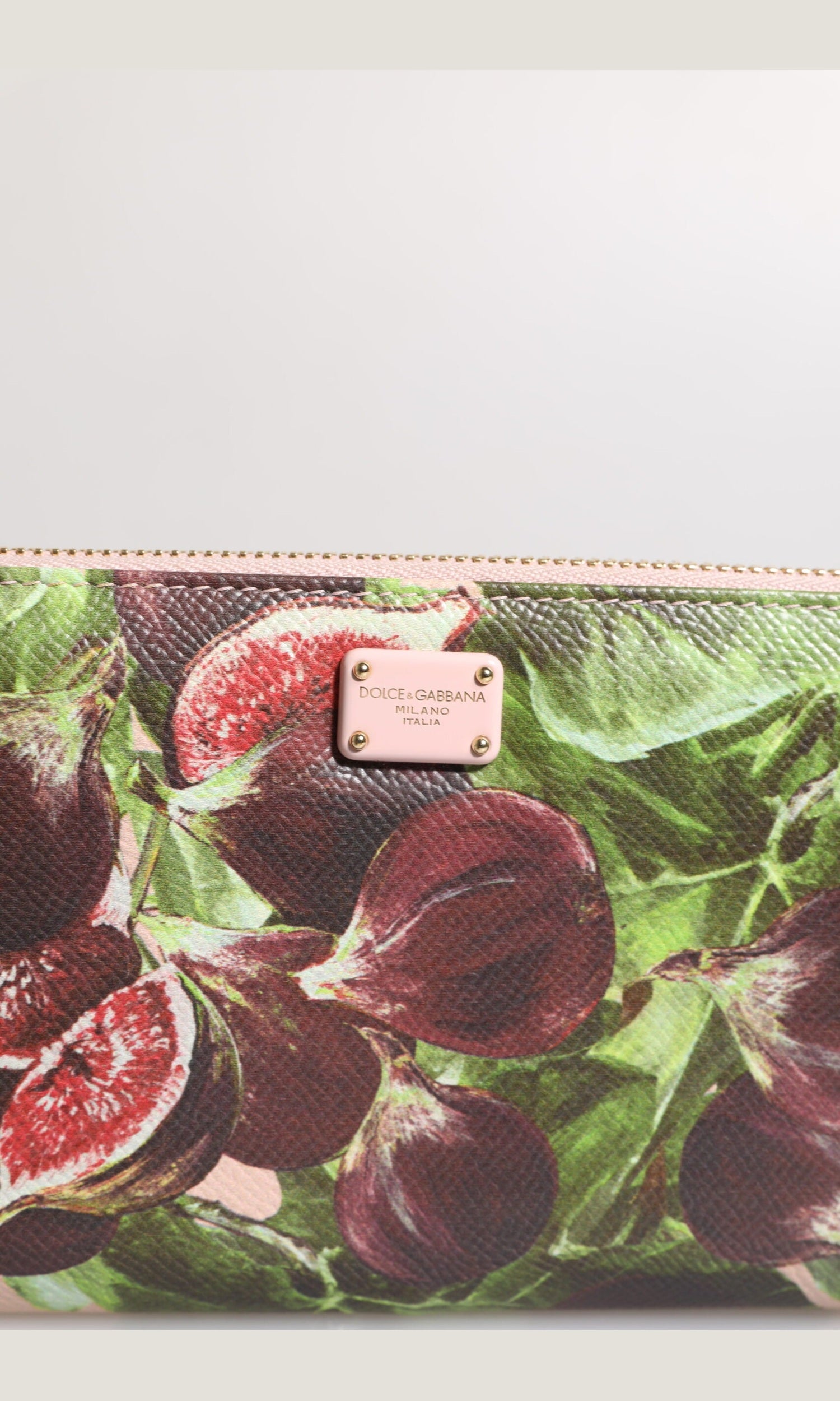 Dolce & Gabbana Multicolor Leather Fig Fruit Dauphine Zip Around Continental Wallet Glam Steals