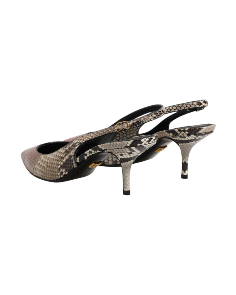 Dolce & Gabbana Multicolor Leather Heels Slingback Shoes Glam Steals