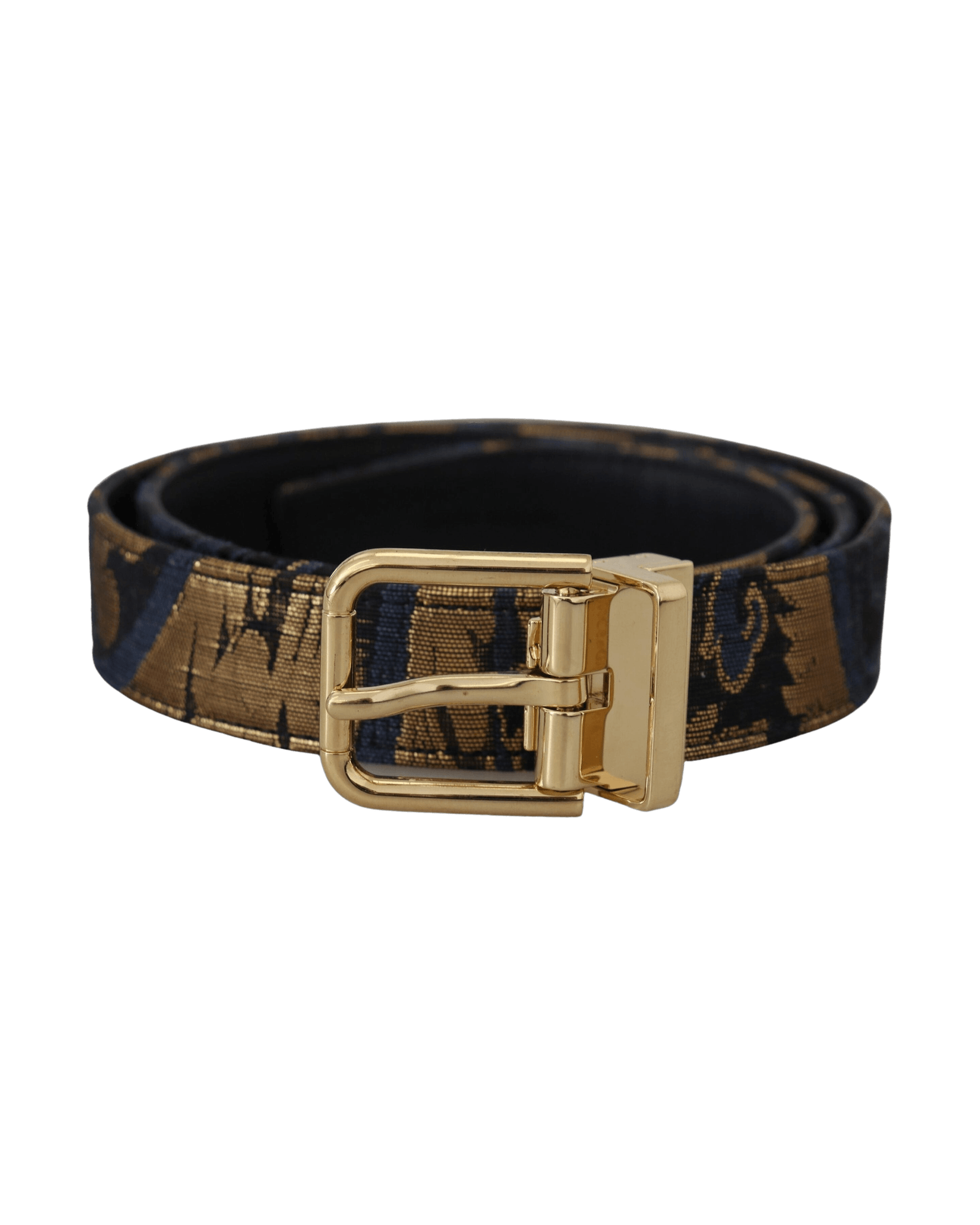 Dolce & Gabbana Multicolor Leather Jacquard Logo Buckle Belt