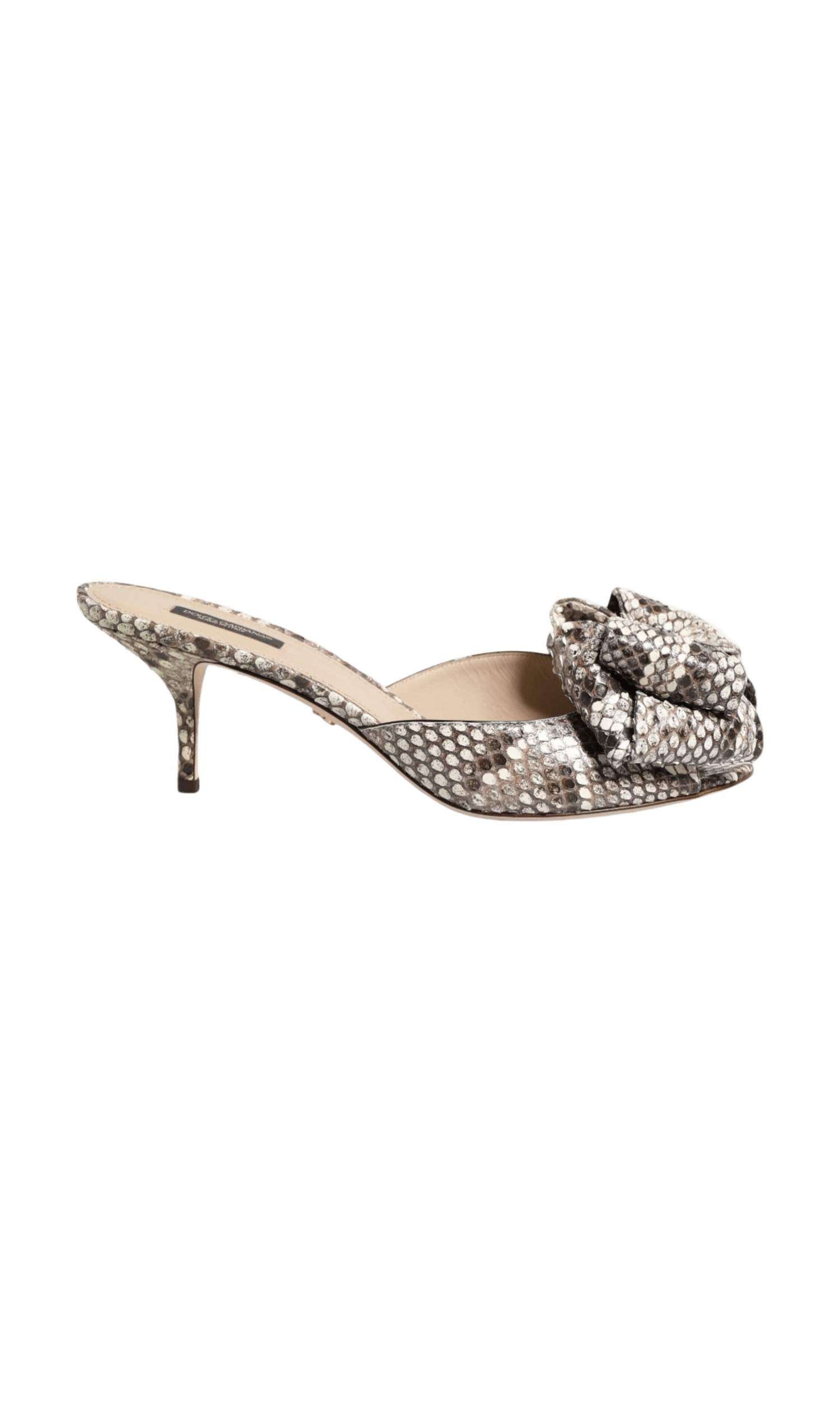 Dolce & Gabbana Multicolor Leather Keira Bow Peep Toe Mules Shoes Glam Steals