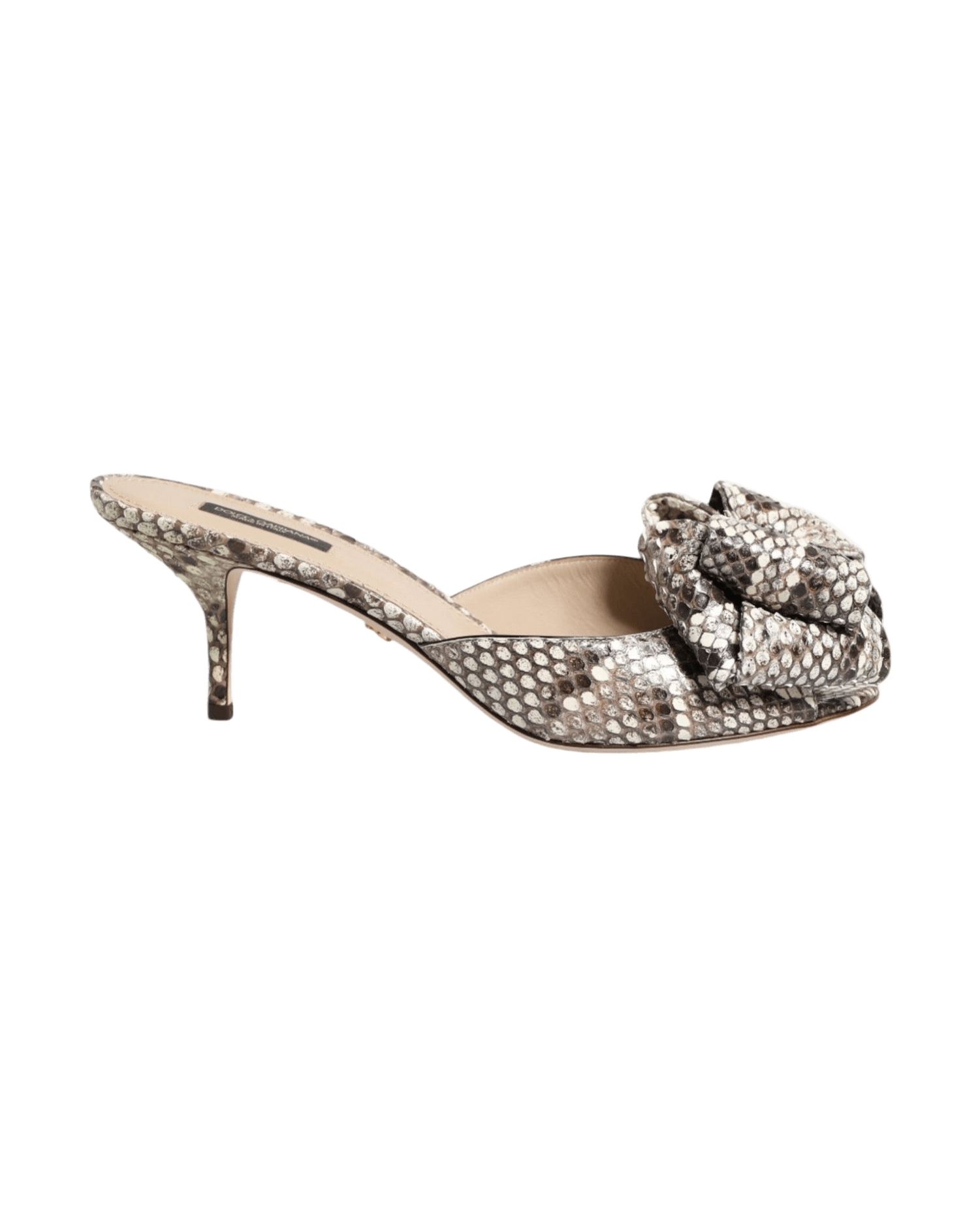 Dolce & Gabbana Multicolor Leather Keira Bow Peep Toe Mules Shoes Glam Steals