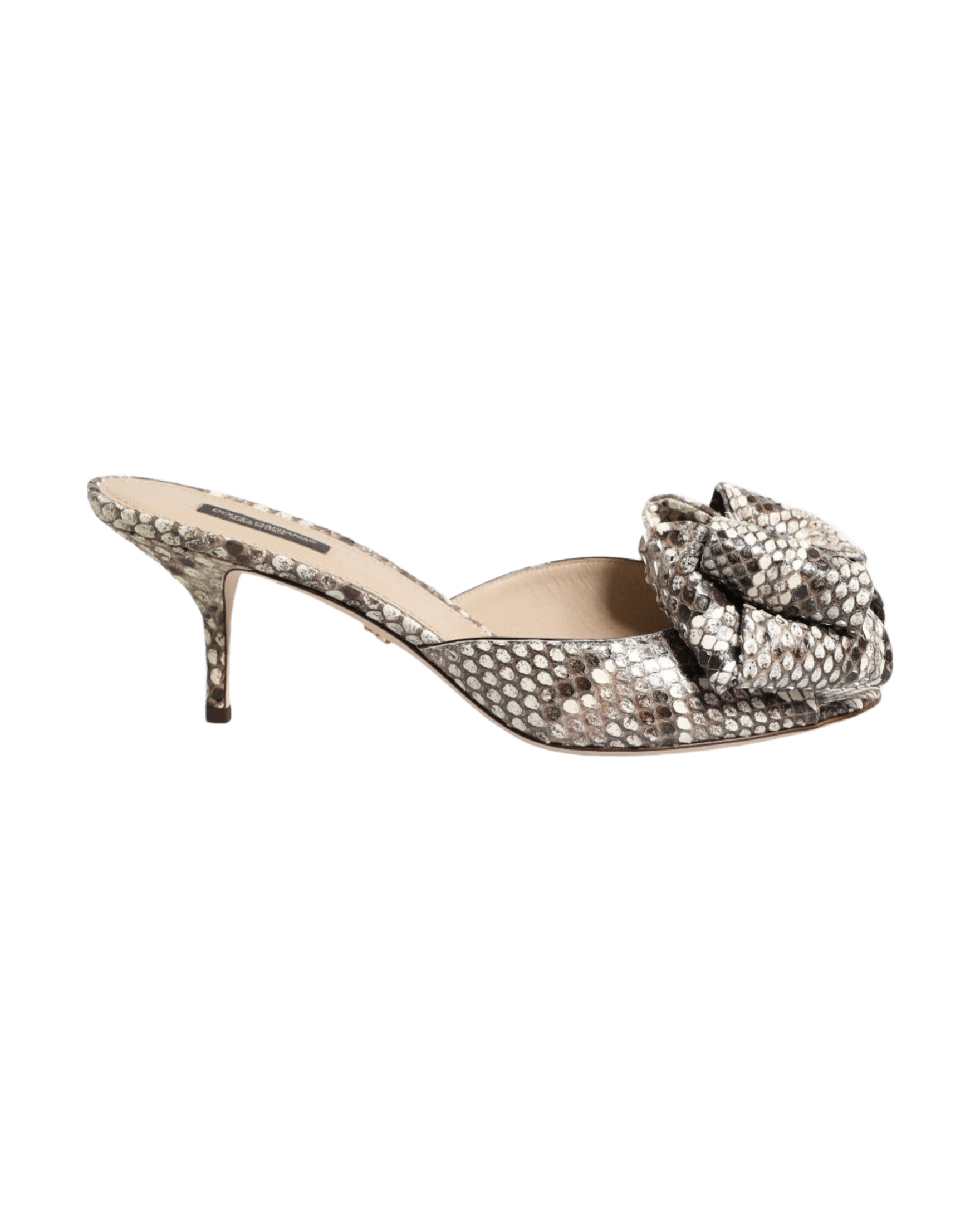 Dolce & Gabbana Multicolor Leather Keira Bow Peep Toe Mules Shoes Glam Steals