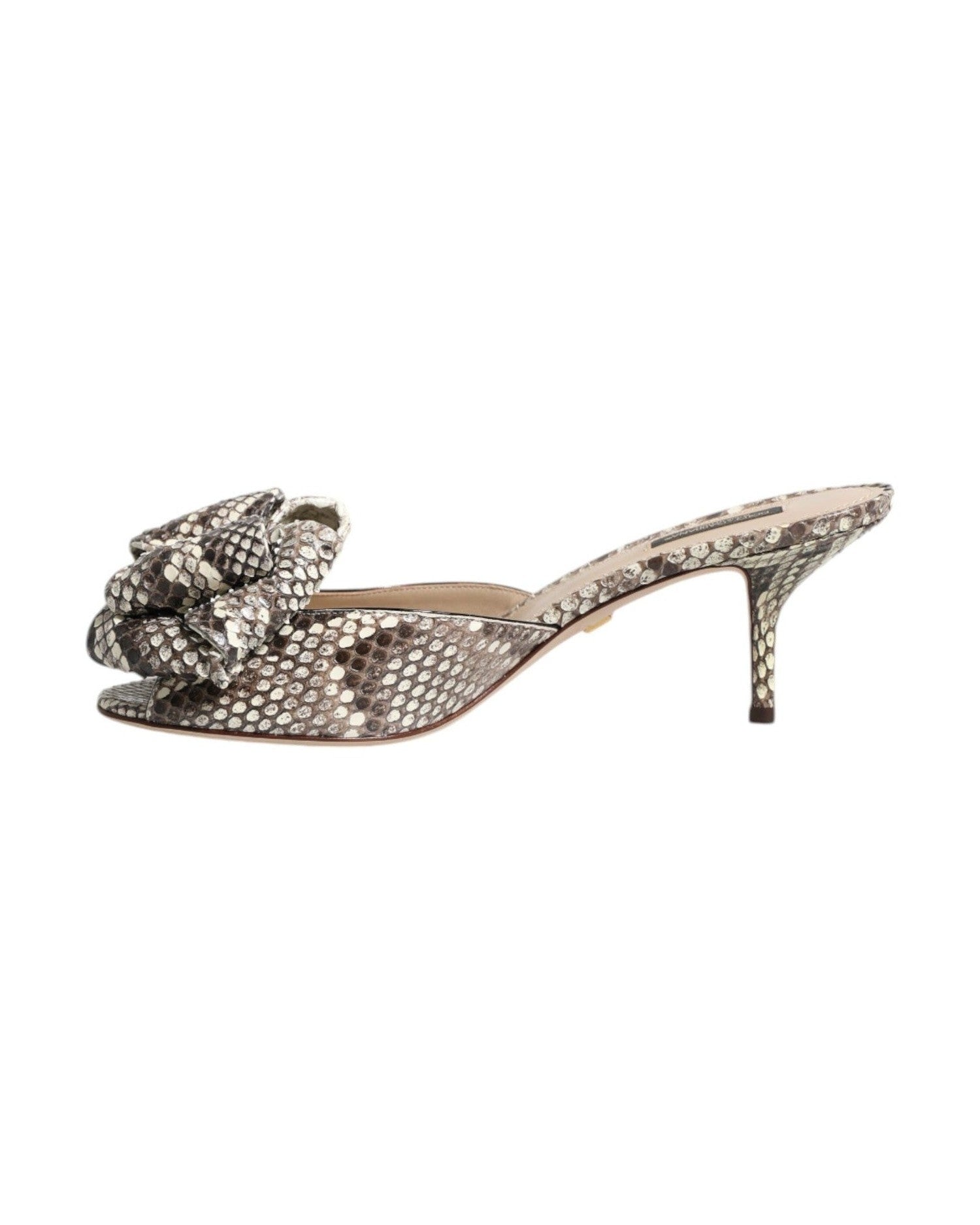 Dolce & Gabbana Multicolor Leather Keira Bow Peep Toe Mules Shoes Glam Steals