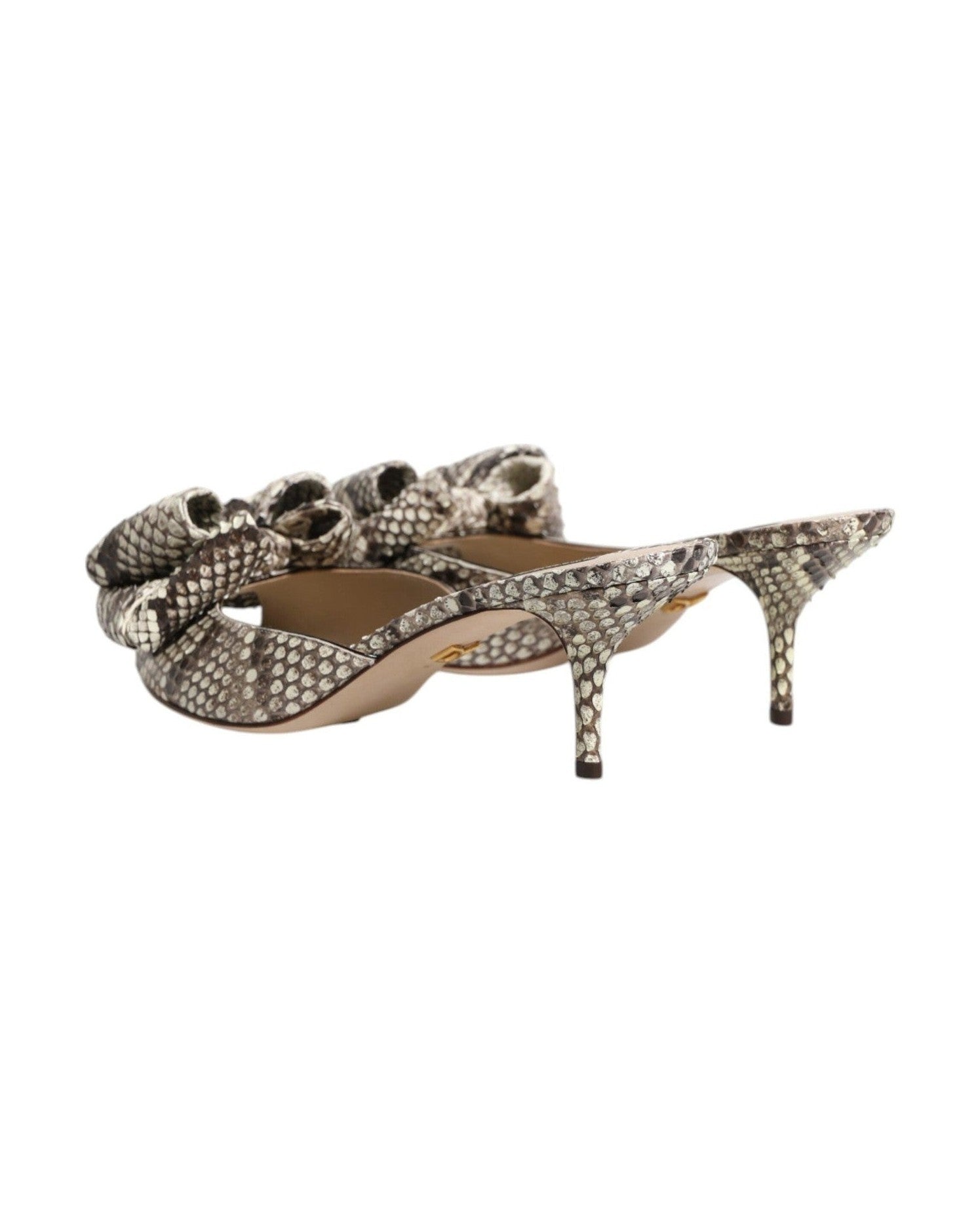 Dolce & Gabbana Multicolor Leather Keira Bow Peep Toe Mules Shoes Glam Steals
