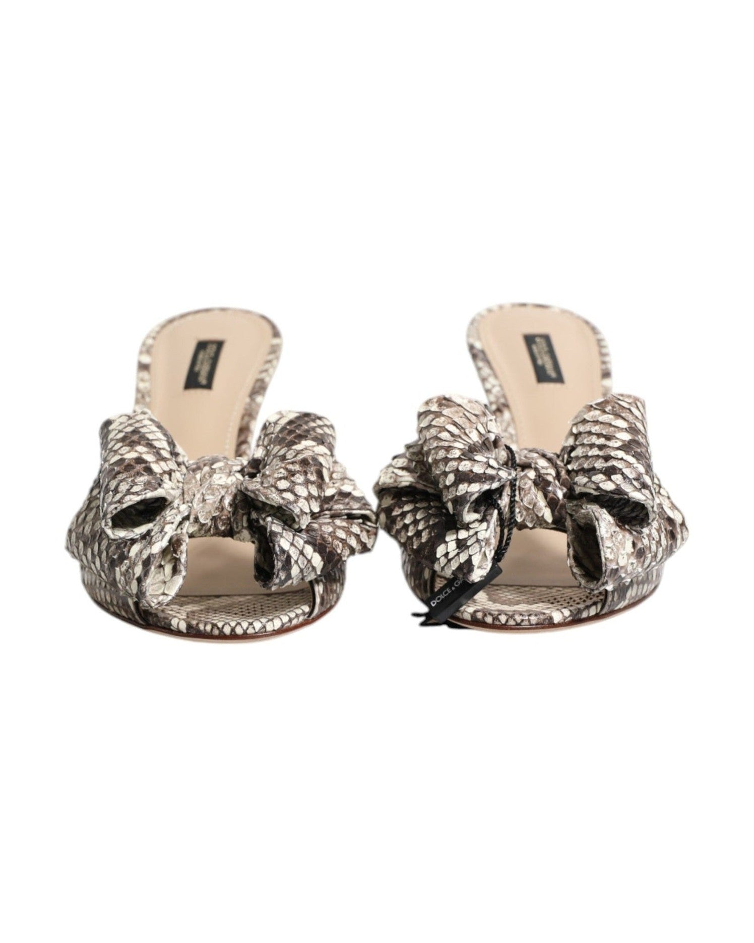 Dolce & Gabbana Multicolor Leather Keira Bow Peep Toe Mules Shoes Glam Steals
