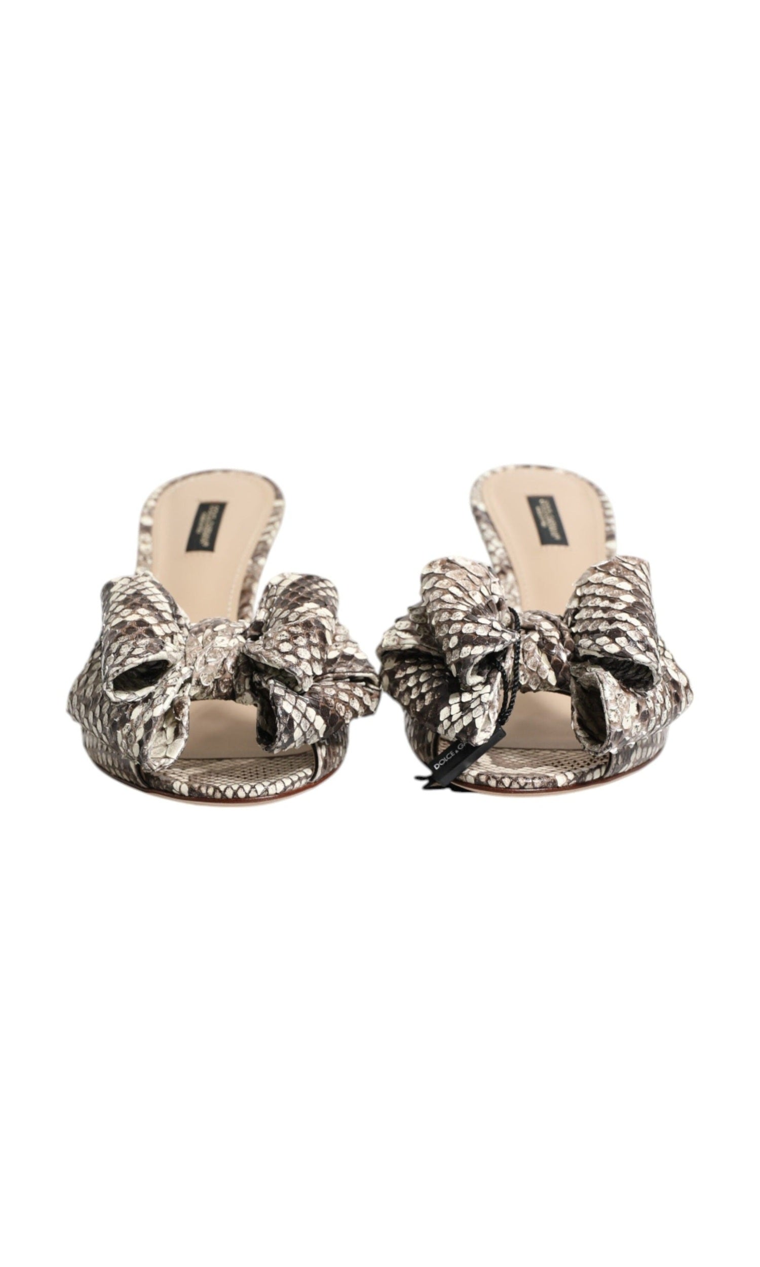 Dolce & Gabbana Multicolor Leather Keira Bow Peep Toe Mules Shoes Glam Steals