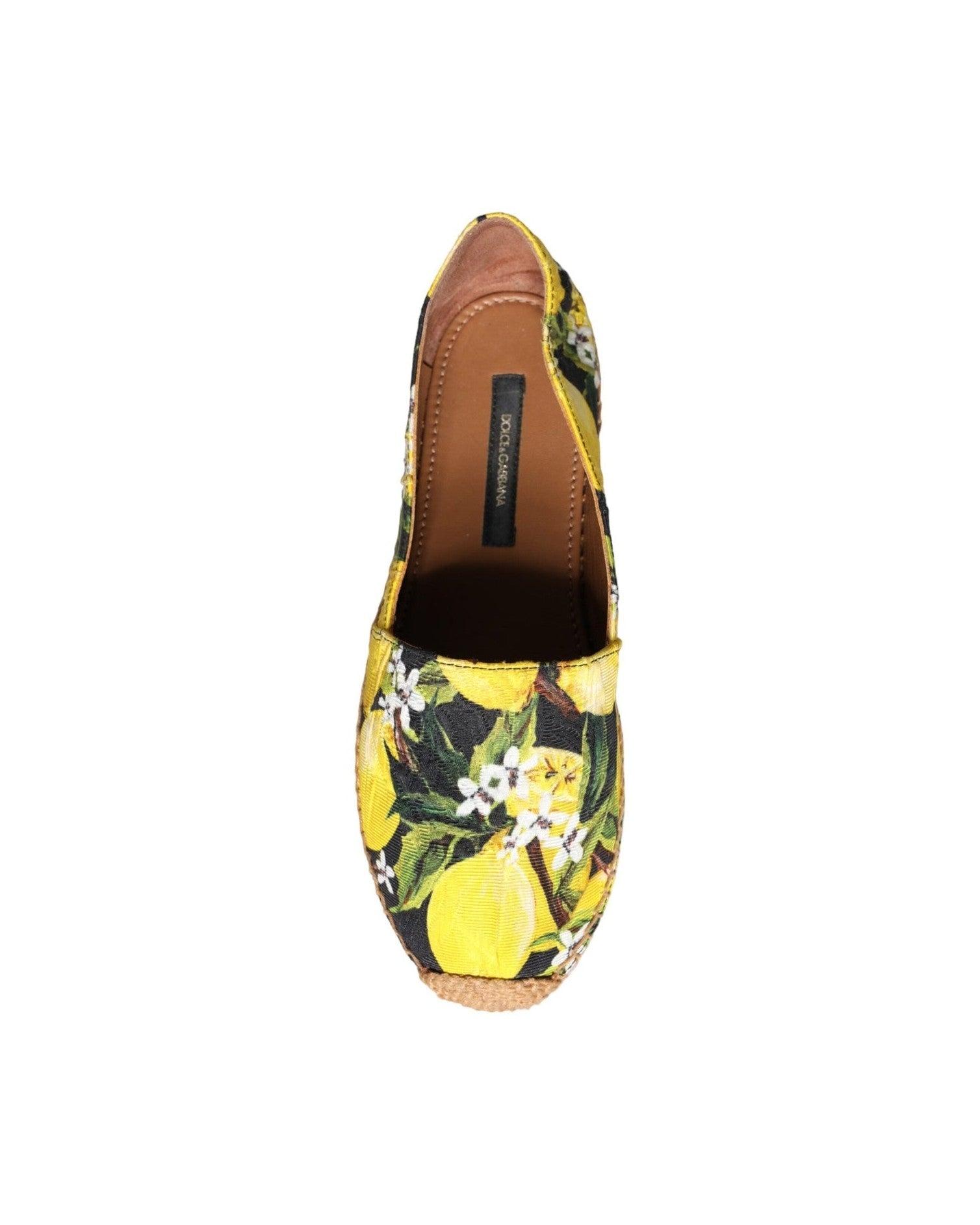 Dolce & Gabbana Multicolor Lemon Slip On Espadrilles Shoes Flats
