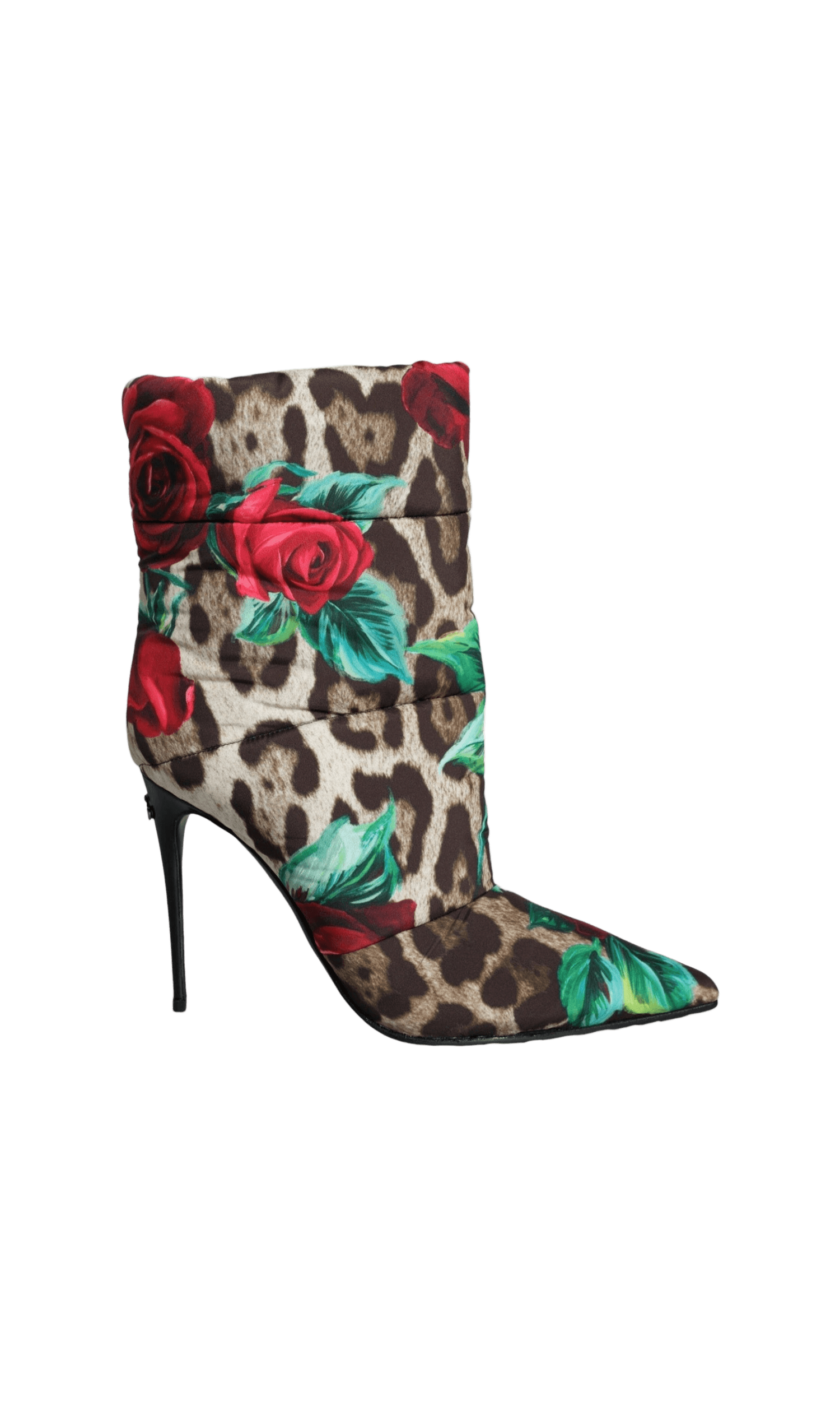 Dolce & Gabbana Multicolor Leopard Rose Mid Calf Boots Shoes Glam Steals