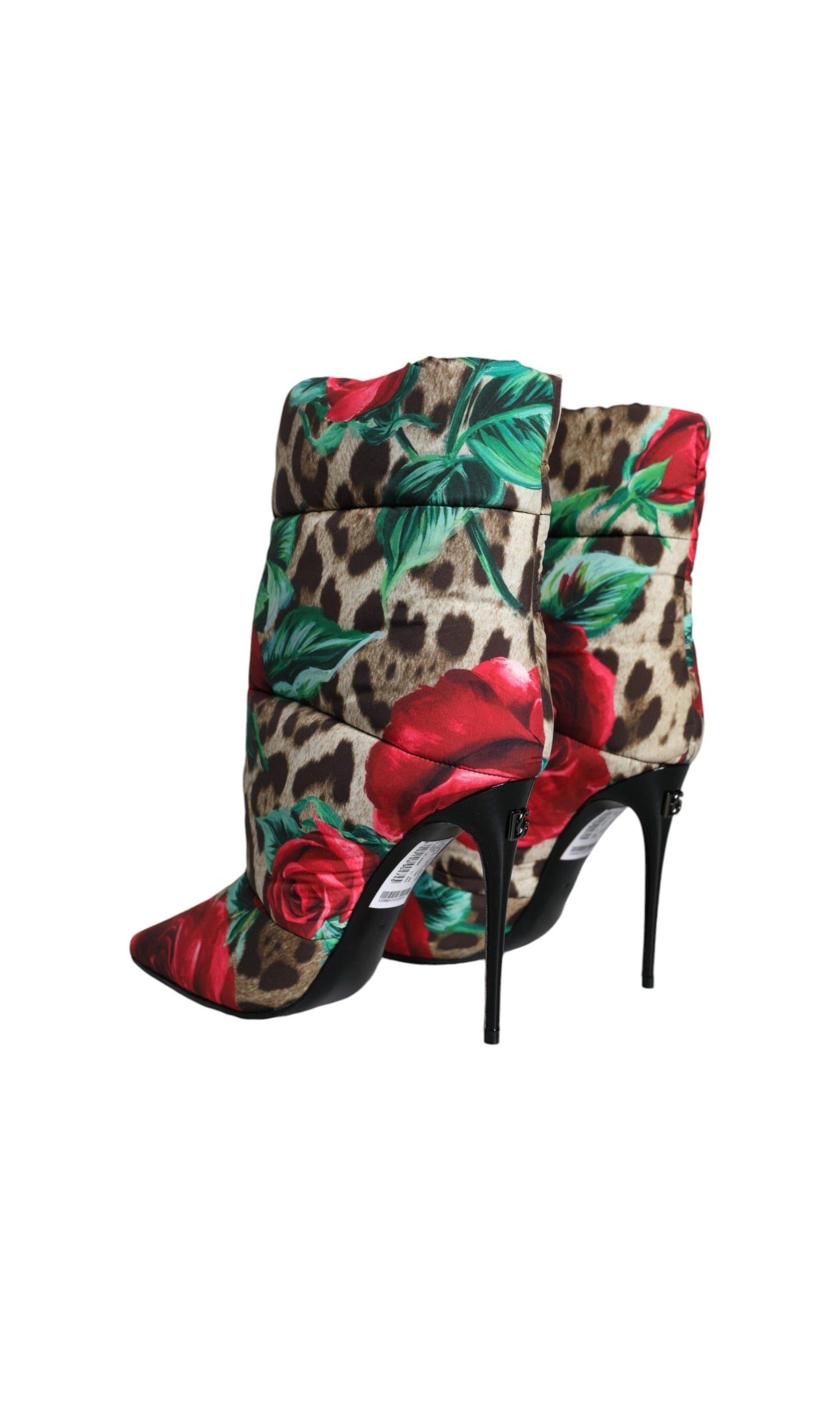 Dolce & Gabbana Multicolor Leopard Rose Mid Calf Boots Shoes Glam Steals