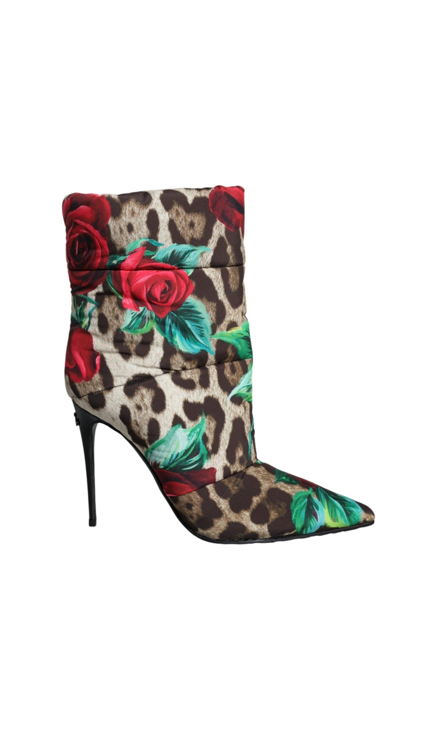 Dolce & Gabbana Multicolor Leopard Rose Mid Calf Boots Shoes Glam Steals
