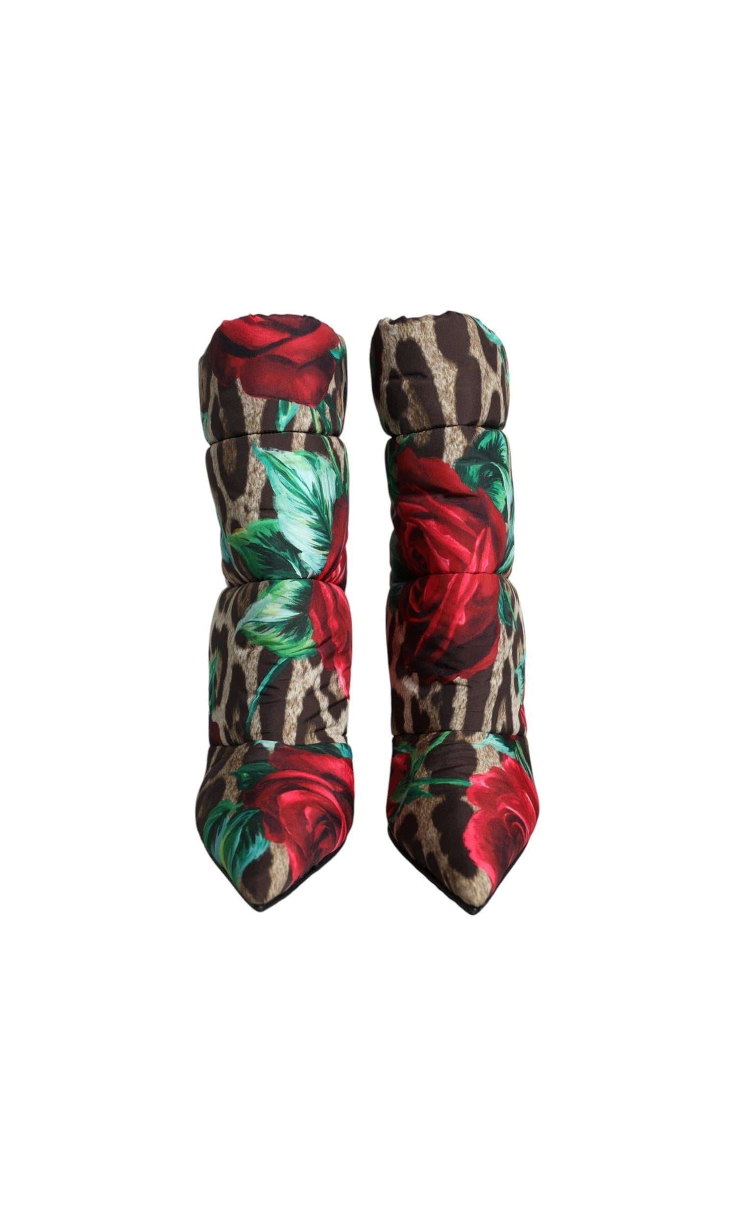 Dolce & Gabbana Multicolor Leopard Rose Mid Calf Boots Shoes Glam Steals