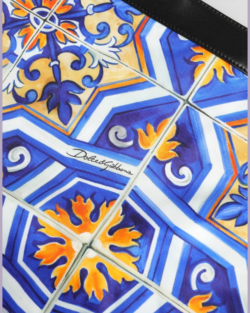 Dolce & Gabbana Multicolor Maiolica Print Tote Shoulder Strap Bag Glam Steals
