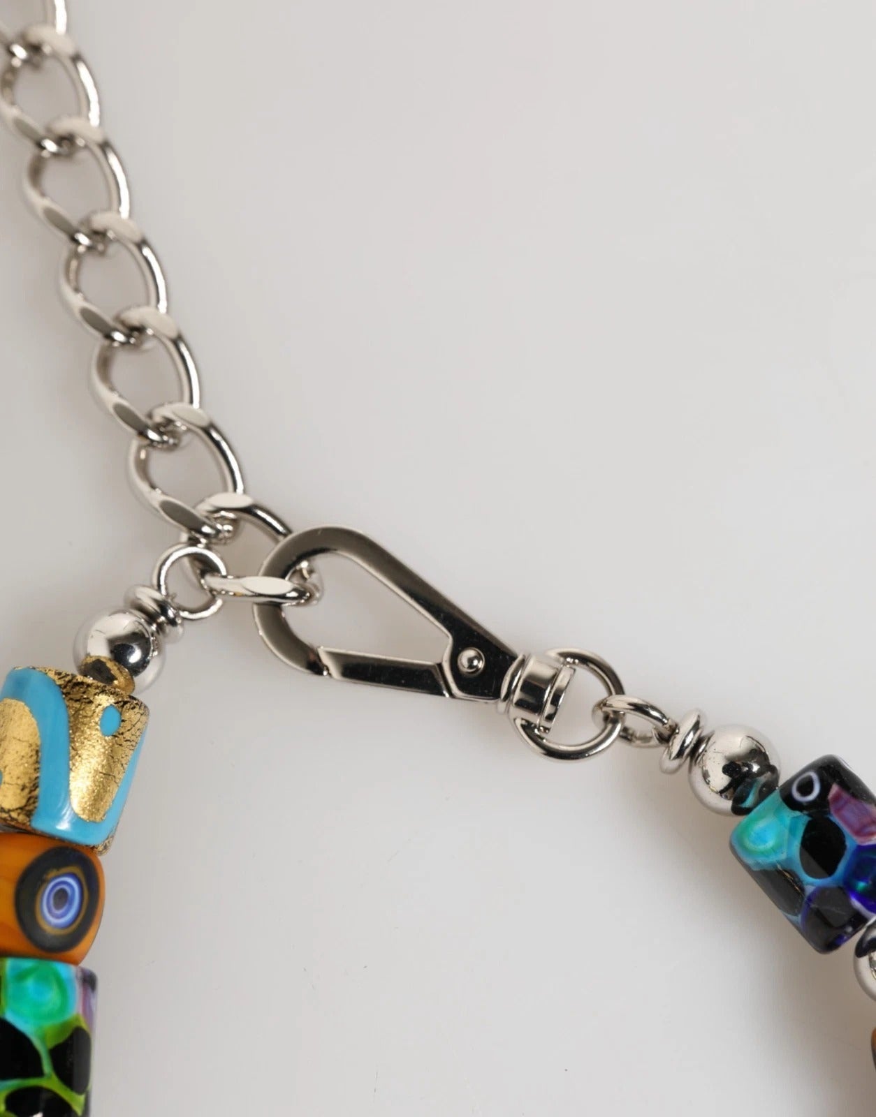 Dolce & Gabbana Multicolor Murano Glass Beads Brass Zamak Necklace Glam Steals