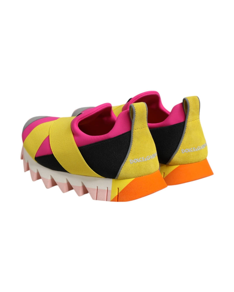 Dolce & Gabbana Multicolor Neoprene Elastic Ibiza Sneakers Shoes 