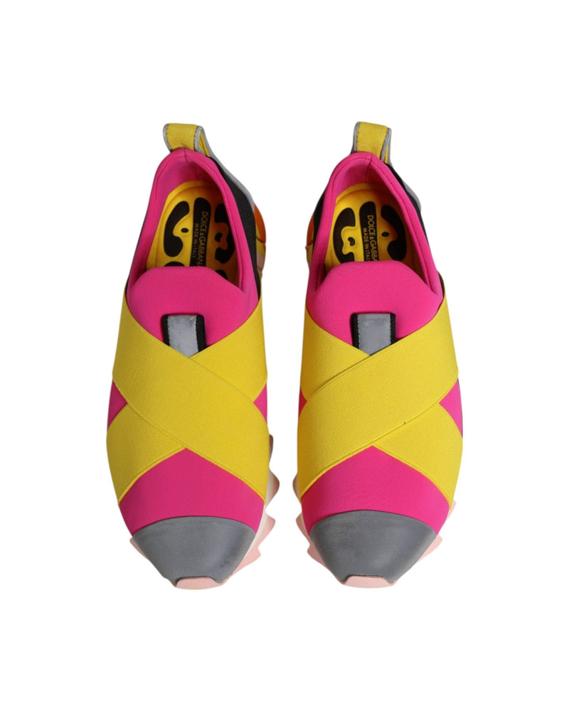 Dolce & Gabbana Multicolor Neoprene Elastic Ibiza Sneakers Shoes 