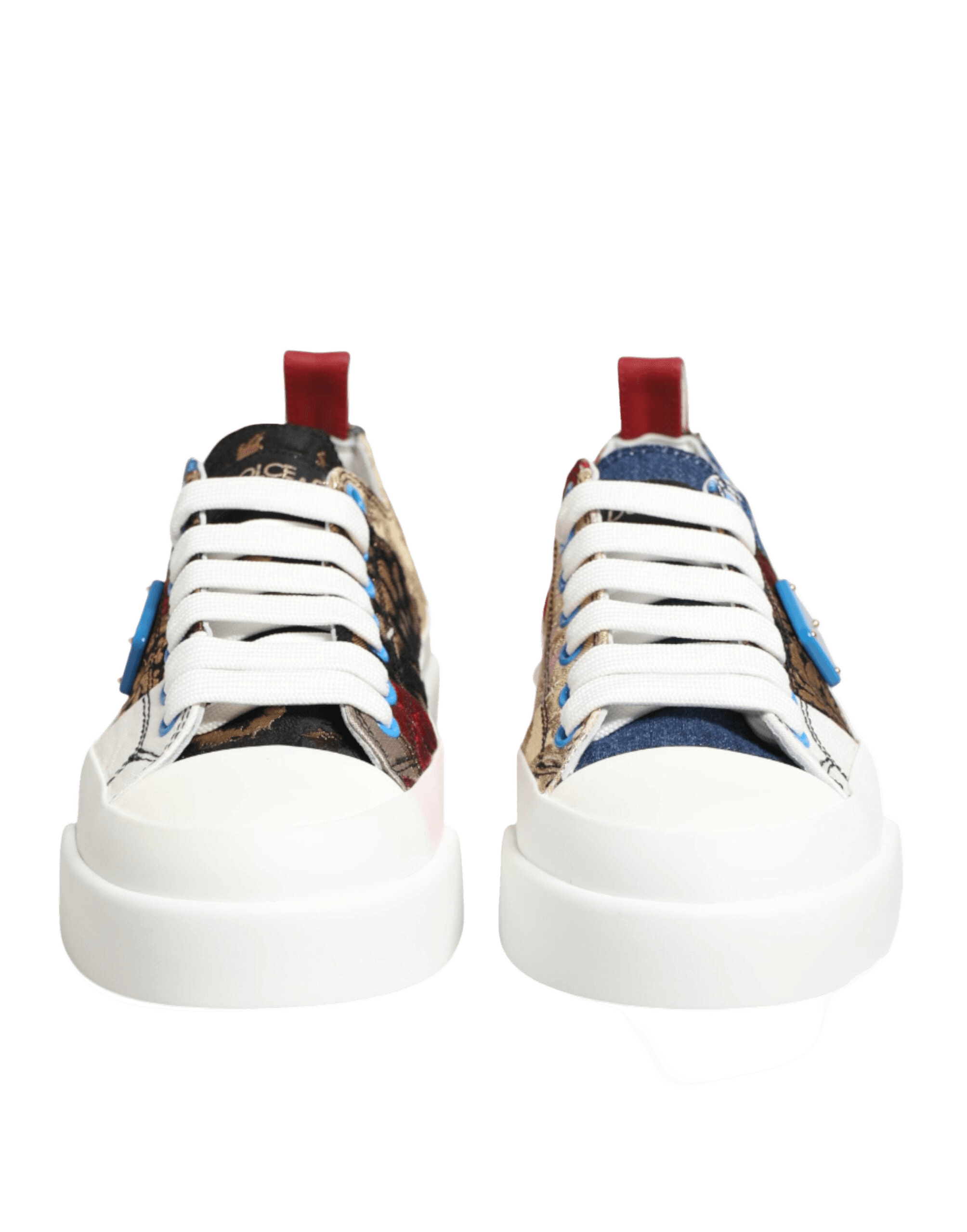 Dolce & Gabbana Multicolor Patchwork Low Top Sneakers Shoes Glam Steals