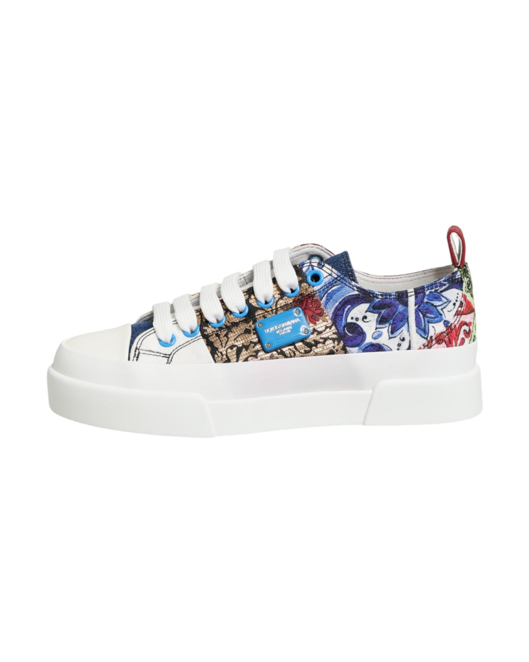 Dolce & Gabbana Multicolor Patchwork Low Top Sneakers Shoes 