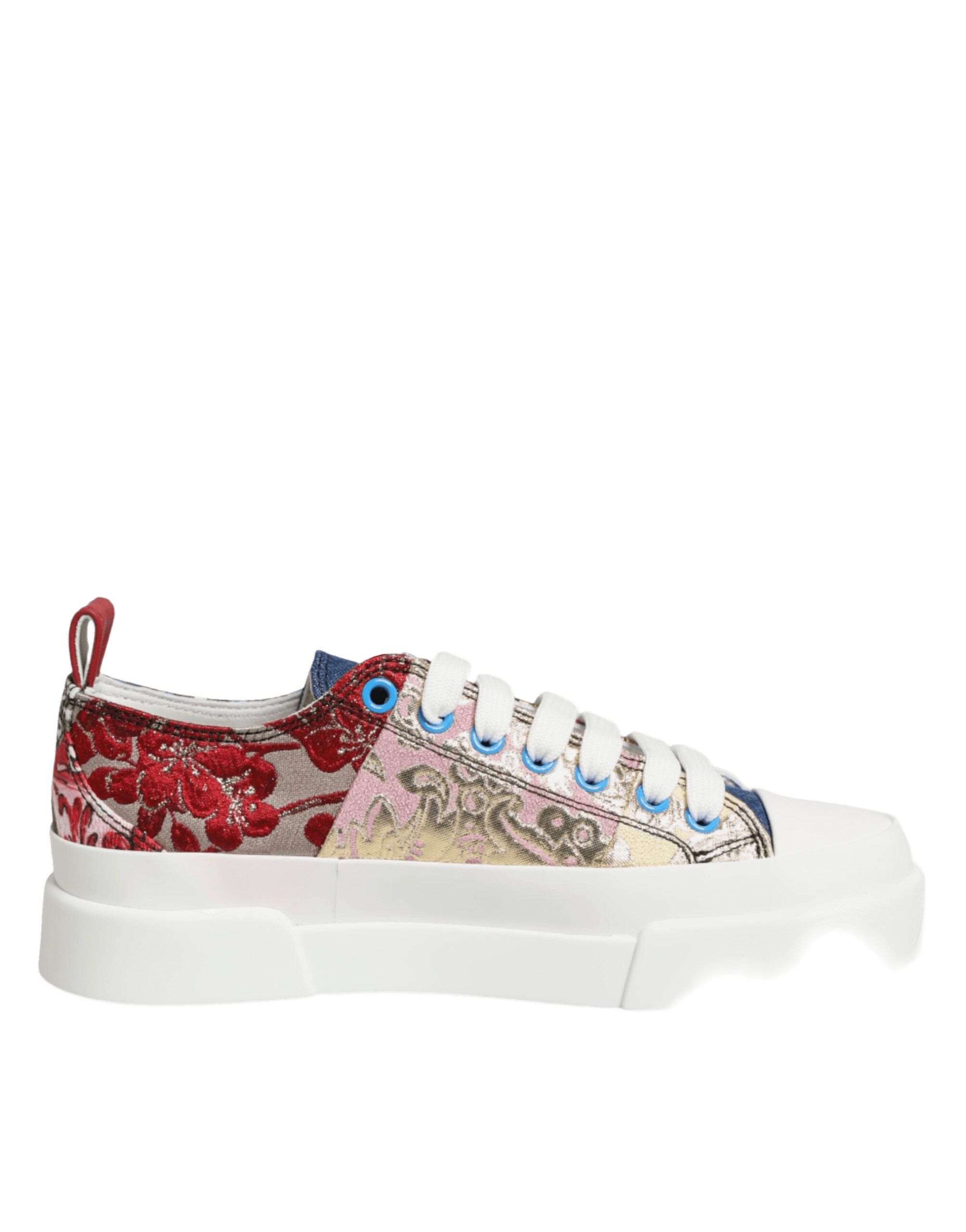 Dolce & Gabbana Multicolor Patchwork Low Top Sneakers Shoes Glam Steals
