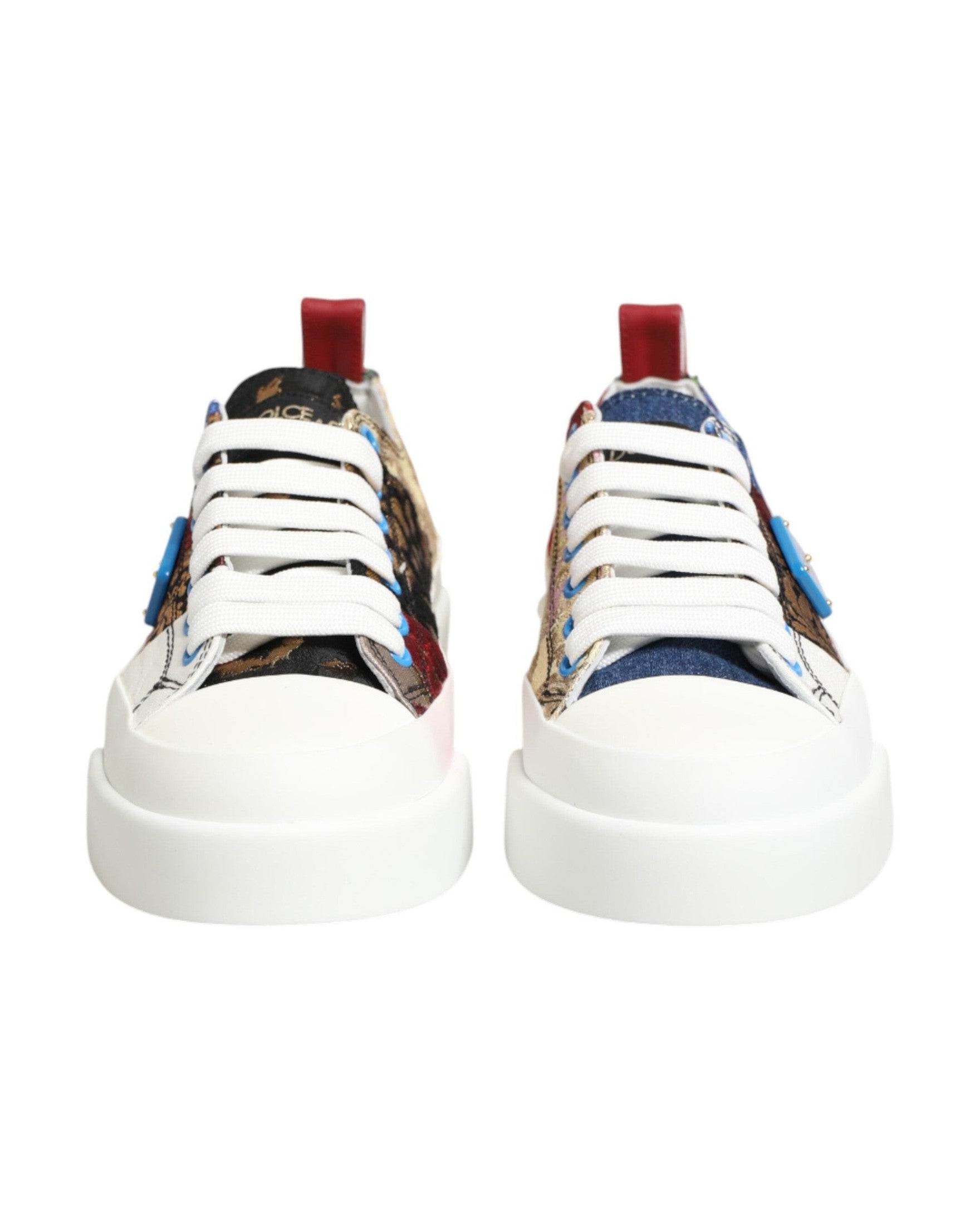 Dolce & Gabbana Multicolor Patchwork Low Top Sneakers Shoes 