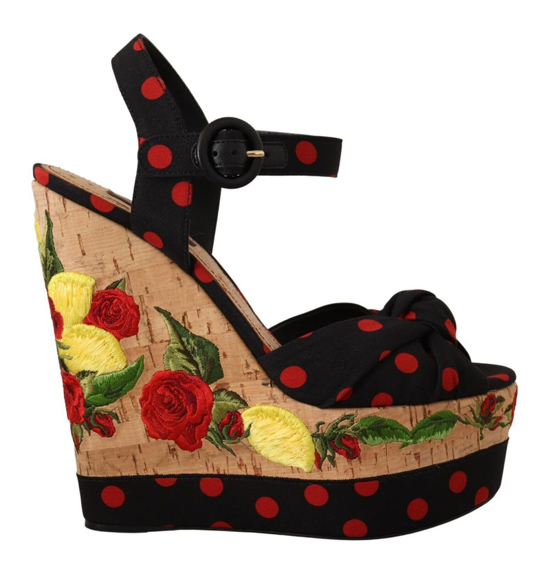 Dolce & Gabbana Multicolor Platform Wedges Sandals Charmeuse Shoes Glam Steals