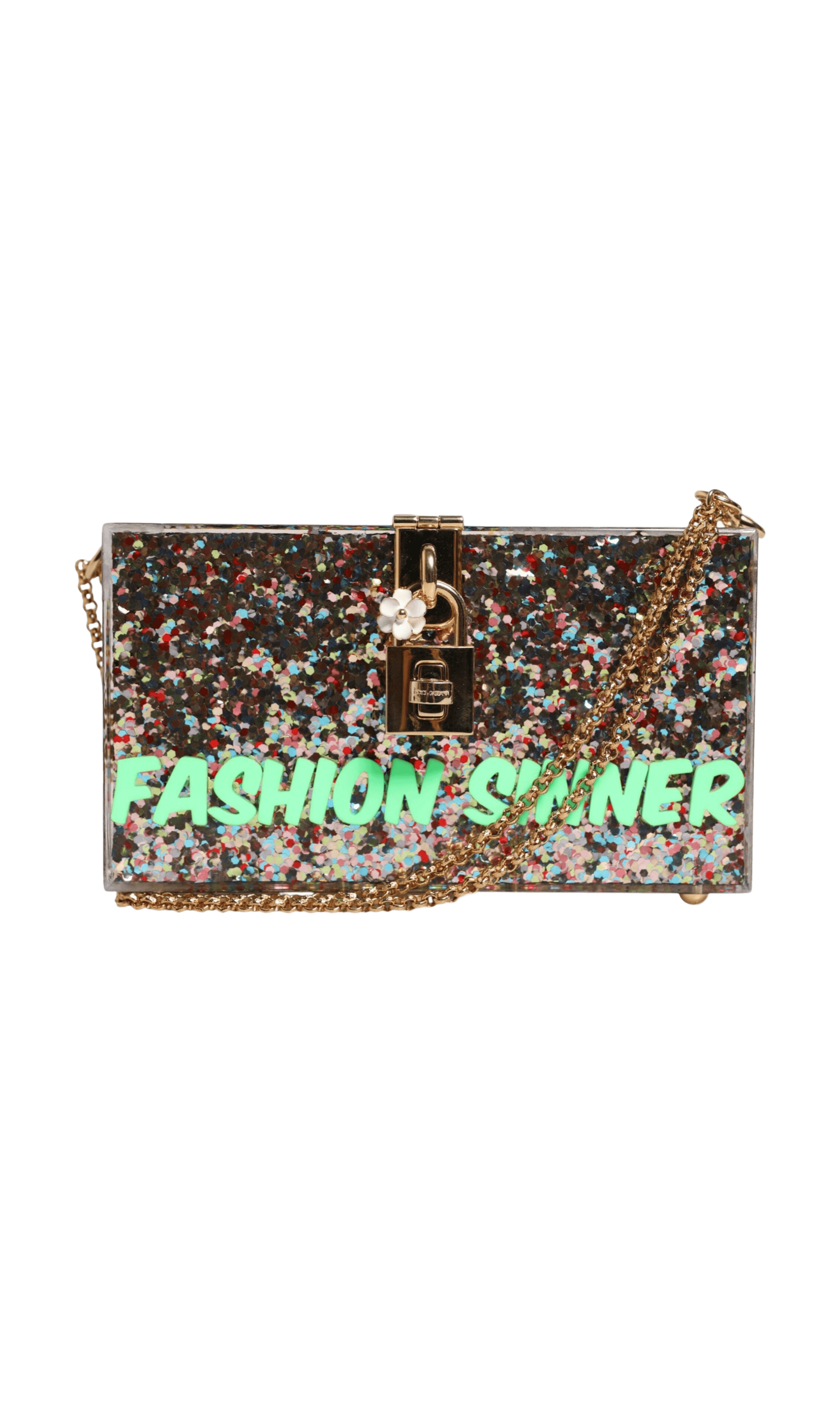 Dolce & Gabbana Multicolor Pursebox Fashion Sinner Glitter Crossbody Bag Glam Steals
