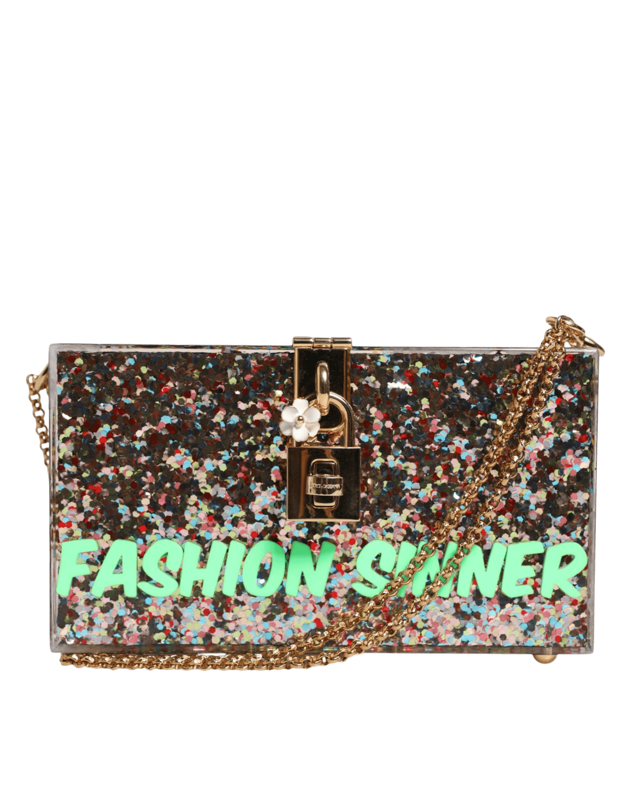 Dolce & Gabbana Multicolor Pursebox Fashion Sinner Glitter Crossbody Bag Glam Steals