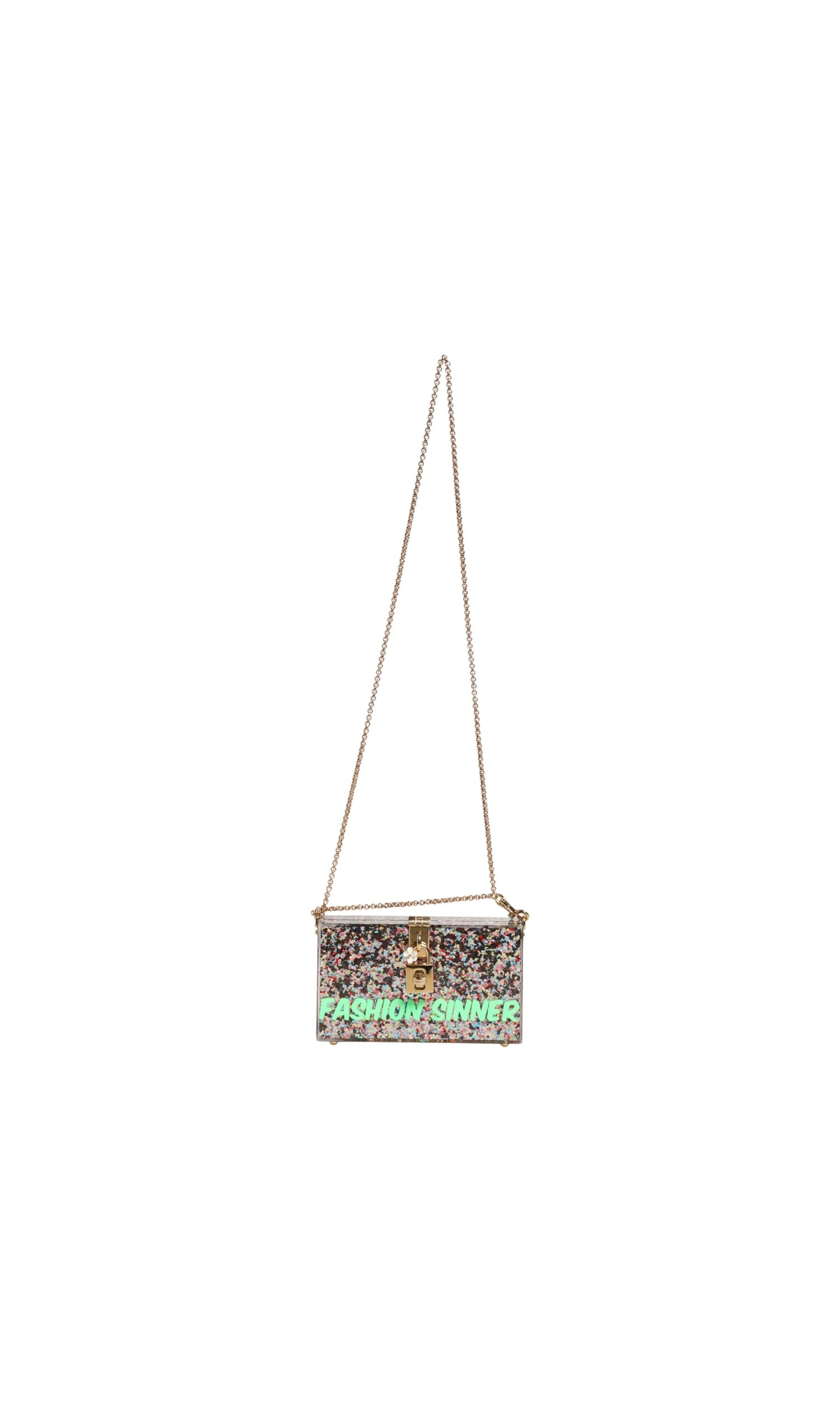 Dolce & Gabbana Multicolor Pursebox Fashion Sinner Glitter Crossbody Bag Glam Steals