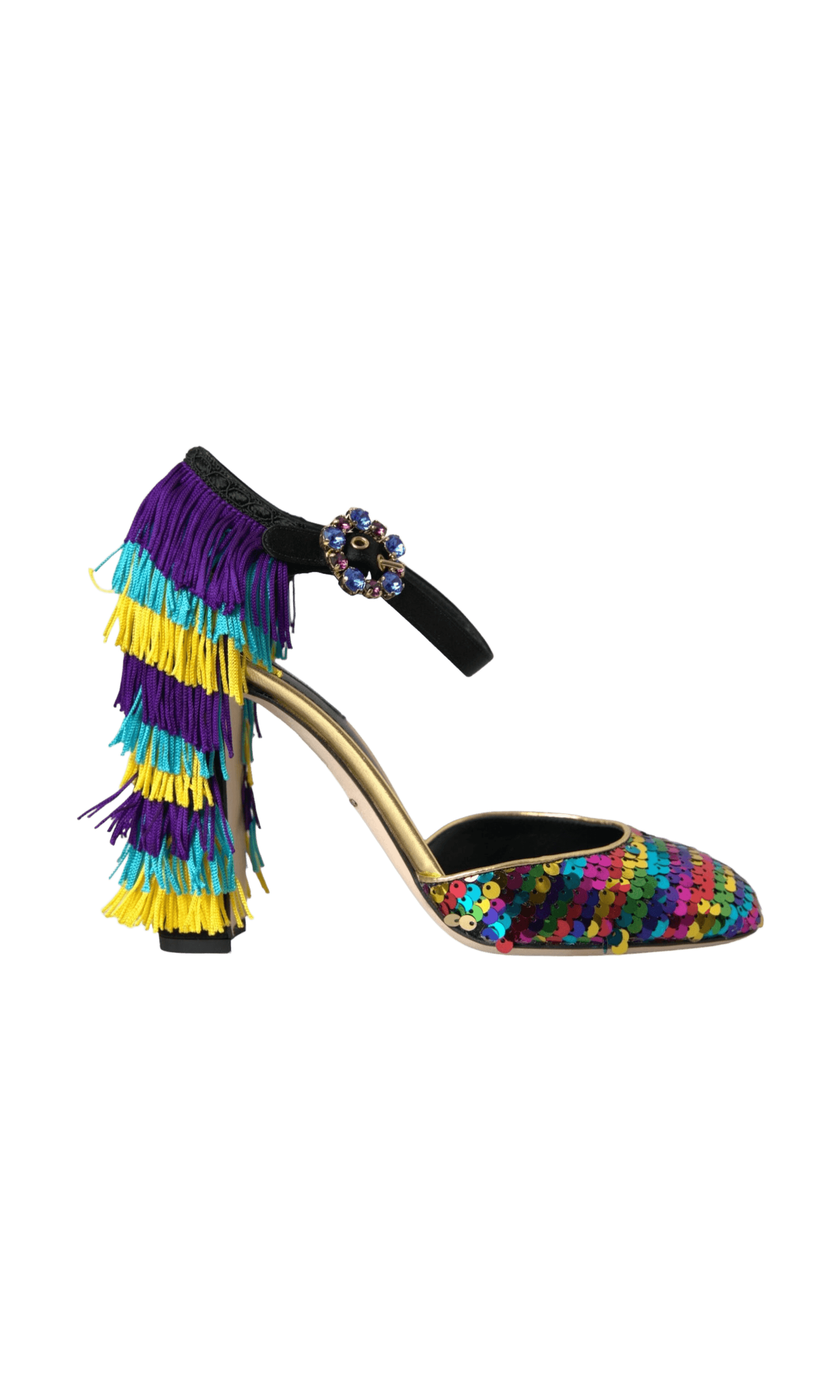 Dolce & Gabbana Multicolor Sequin Crystal Mary Jane Shoes Glam Steals