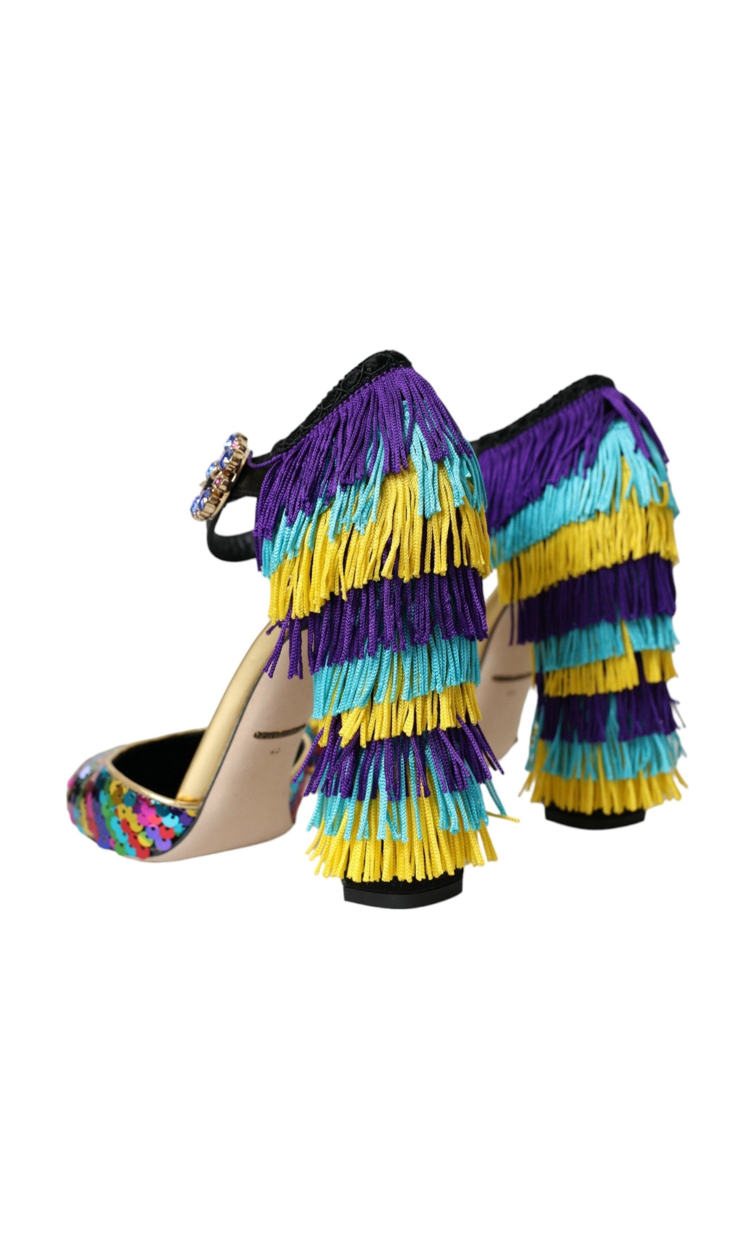 Dolce & Gabbana Multicolor Sequin Crystal Mary Jane Shoes Glam Steals