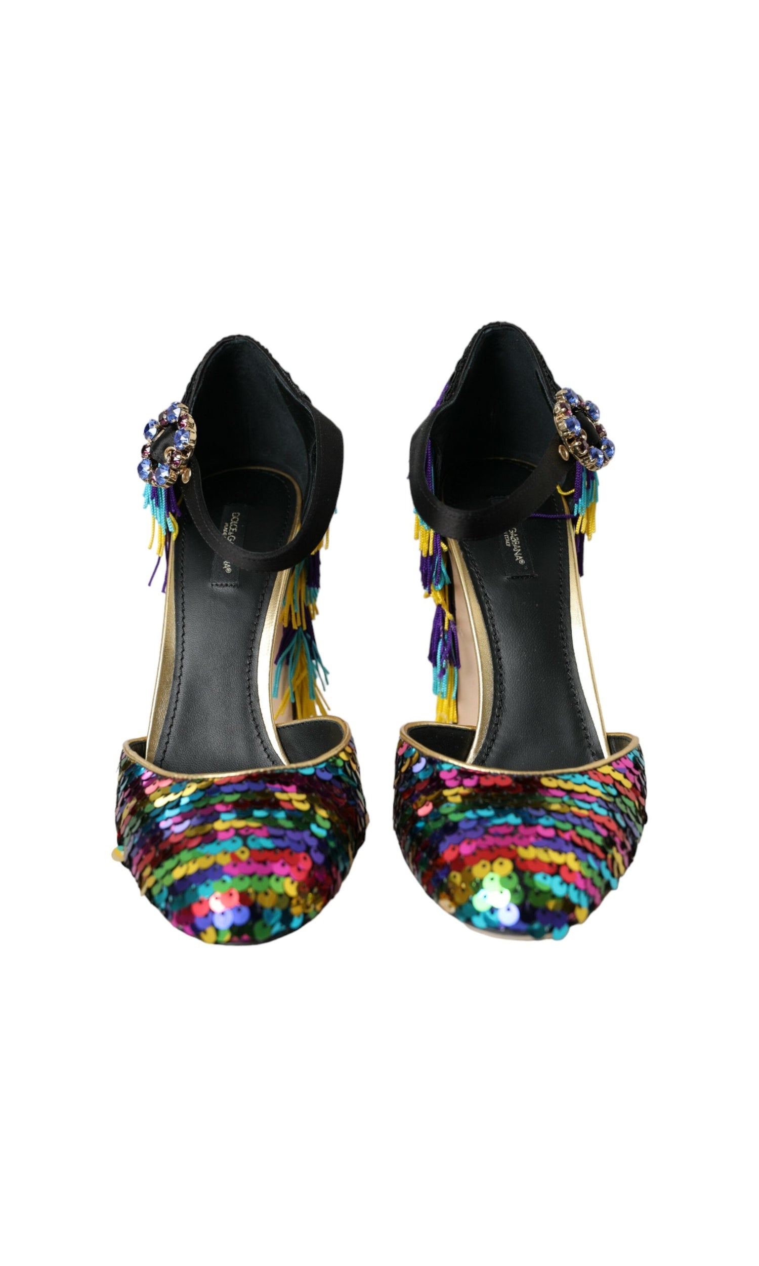 Dolce & Gabbana Multicolor Sequin Crystal Mary Jane Shoes Glam Steals