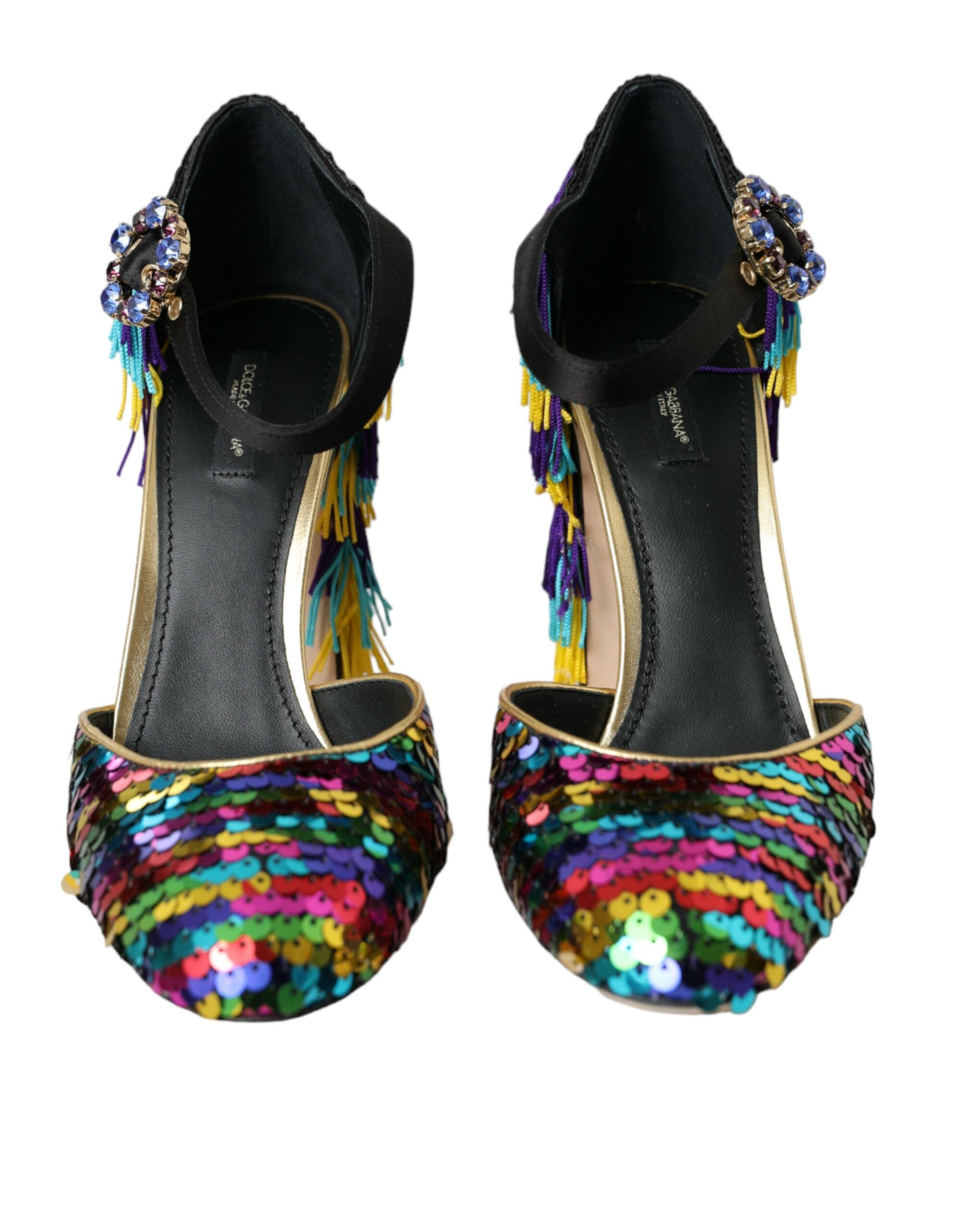 Dolce & Gabbana Multicolor Sequin Crystal Mary Jane Shoes Glam Steals
