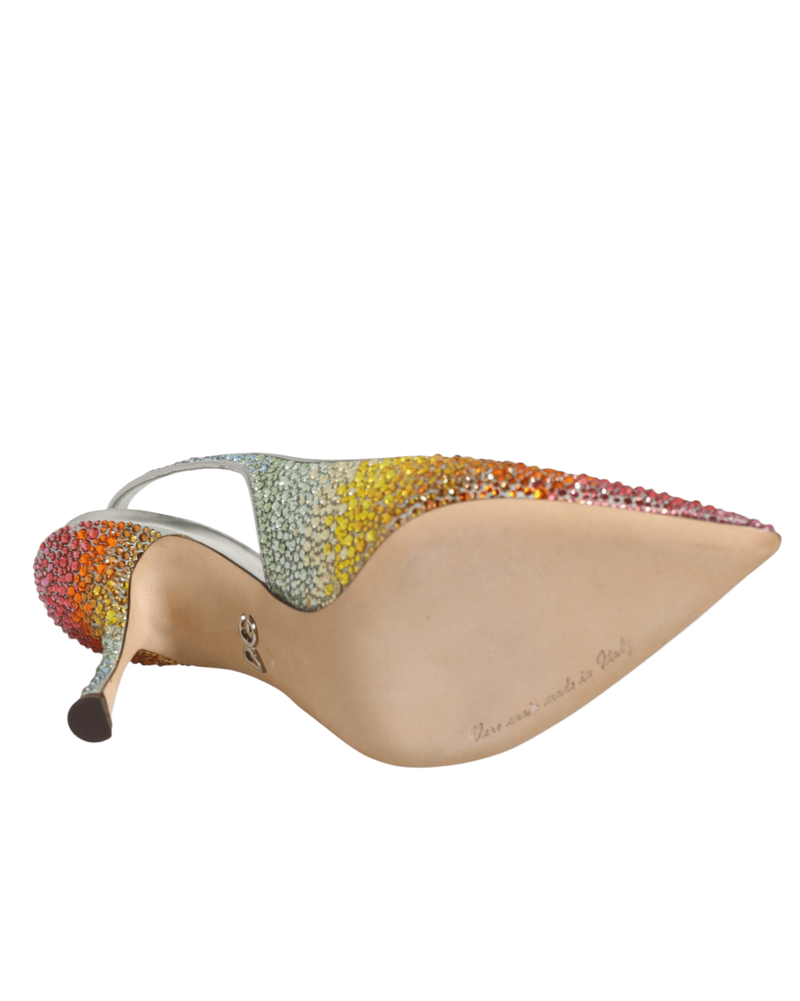 Dolce & Gabbana Multicolor Sequin Slingback Pumps Shoes Glam Steals