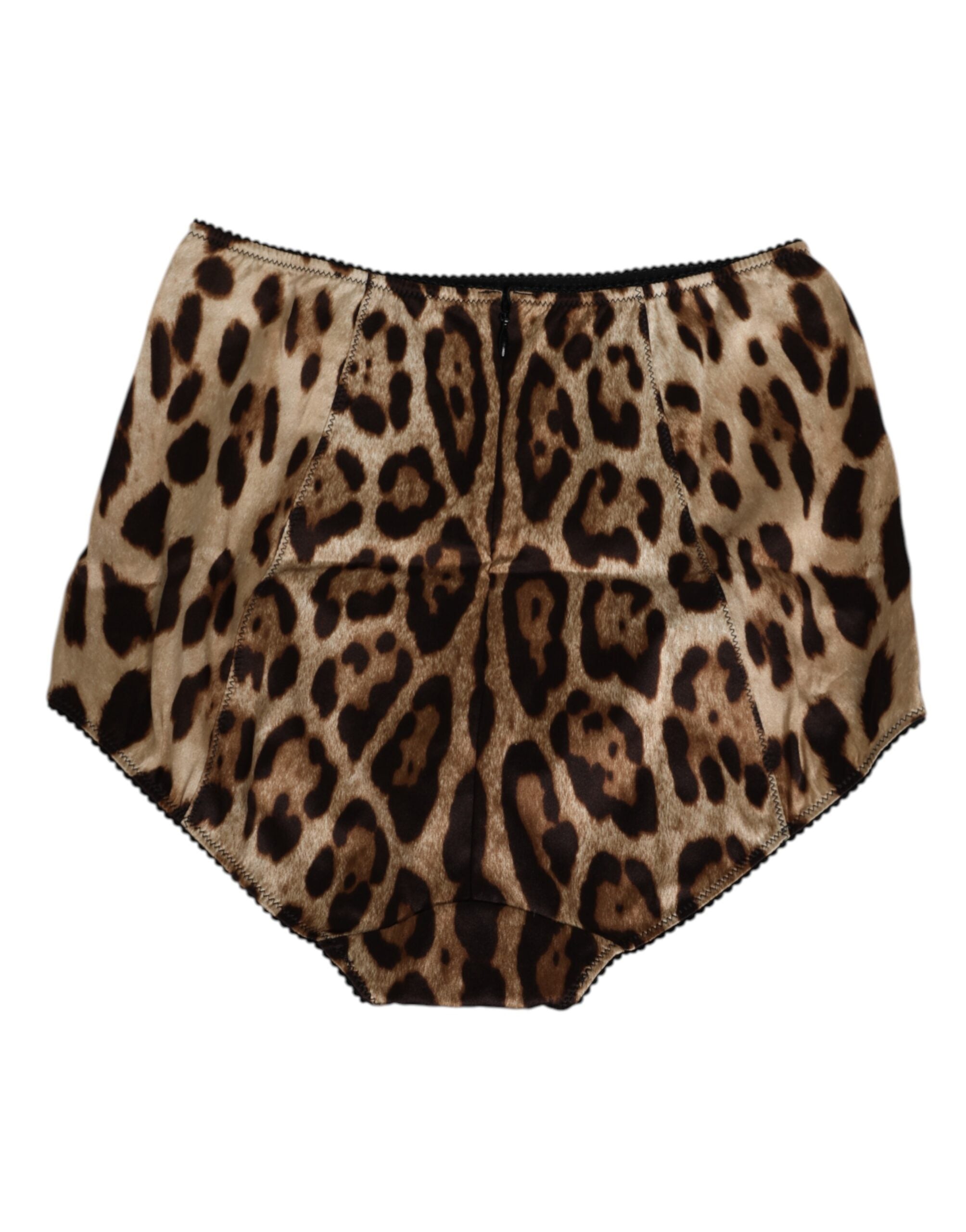 Dolce & Gabbana Multicolor Silk Leopard High Waist Girdle Underwear Glam Steals
