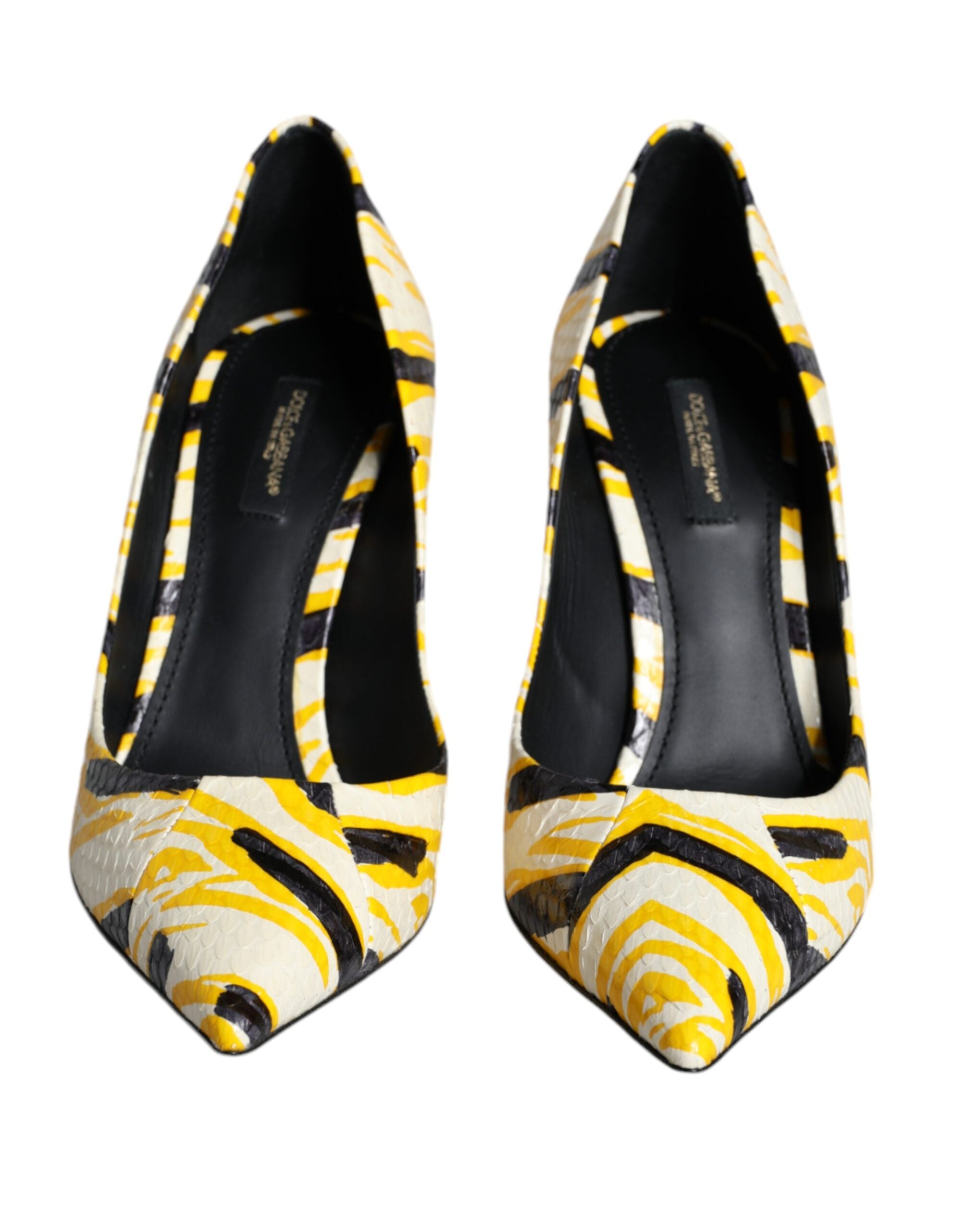 Dolce & Gabbana Multicolor Stripes Leather High Heels Pumps Shoes Glam Steals