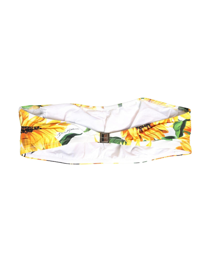 Dolce & Gabbana Multicolor Sunflower Print Bandeau Top Swimwear Glam Steals