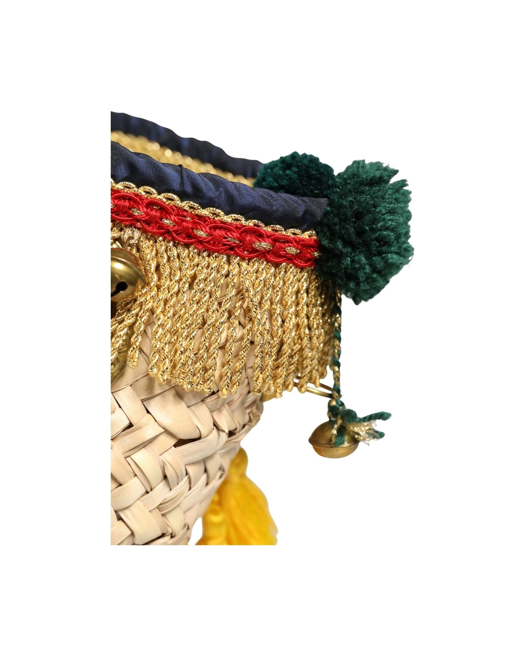 Dolce & Gabbana Multicolor Woven Straw Basket Embellished Sicily Bag 