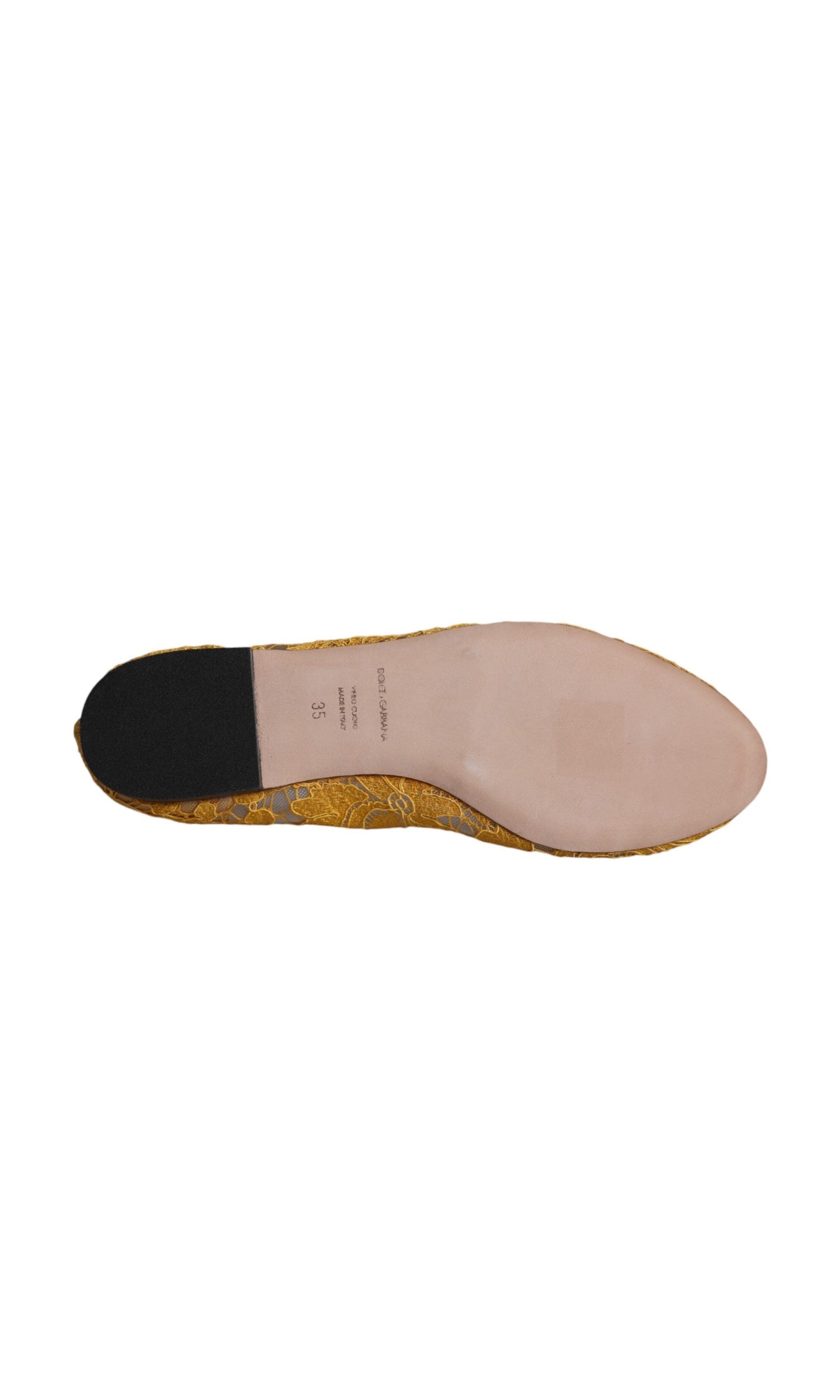 Dolce & Gabbana Mustard Lace Crystal Ballet Flats Loafer Shoes Glam Steals