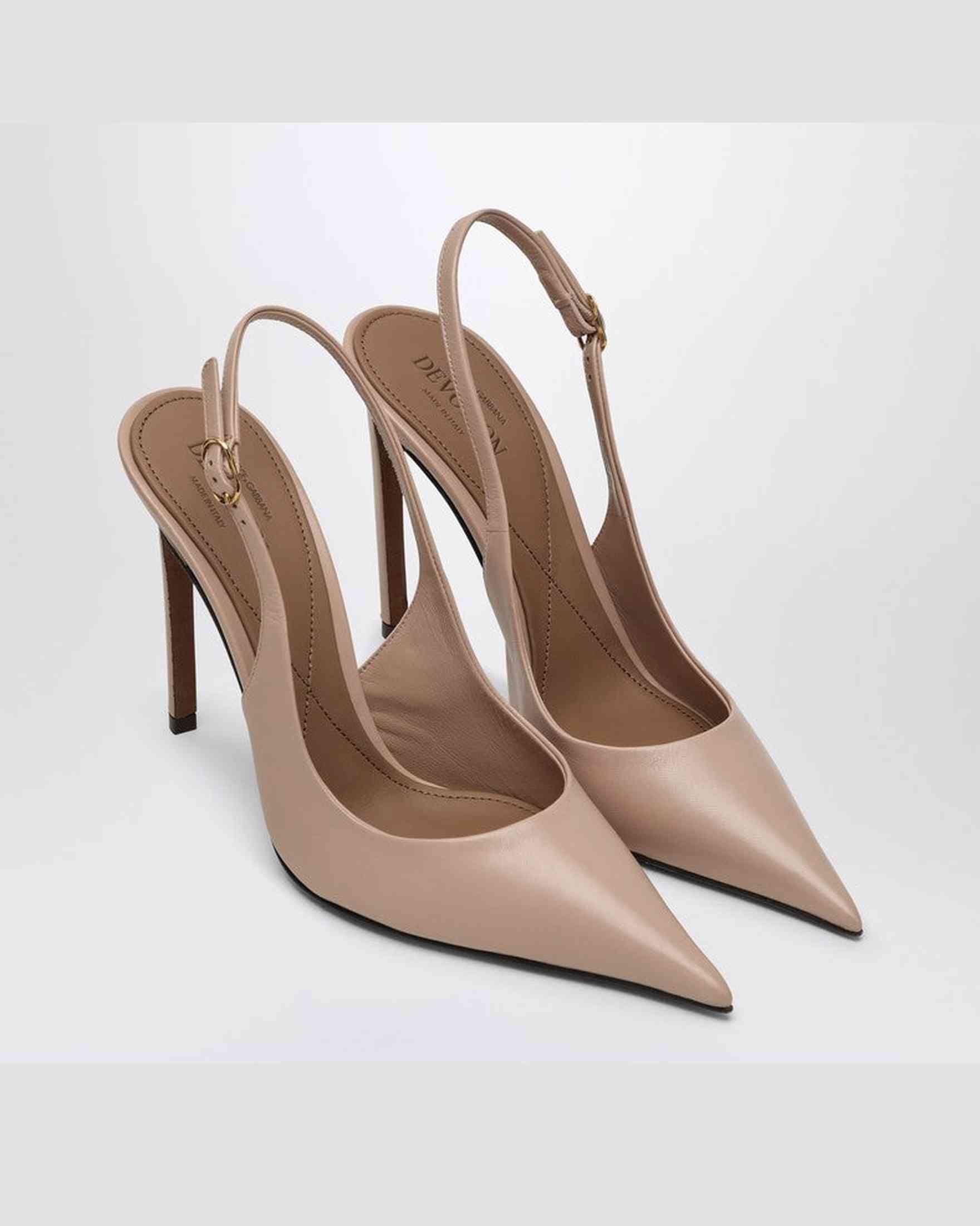 Dolce & Gabbana Nude Leather Dolce&gabbana Slingback Glam Steals