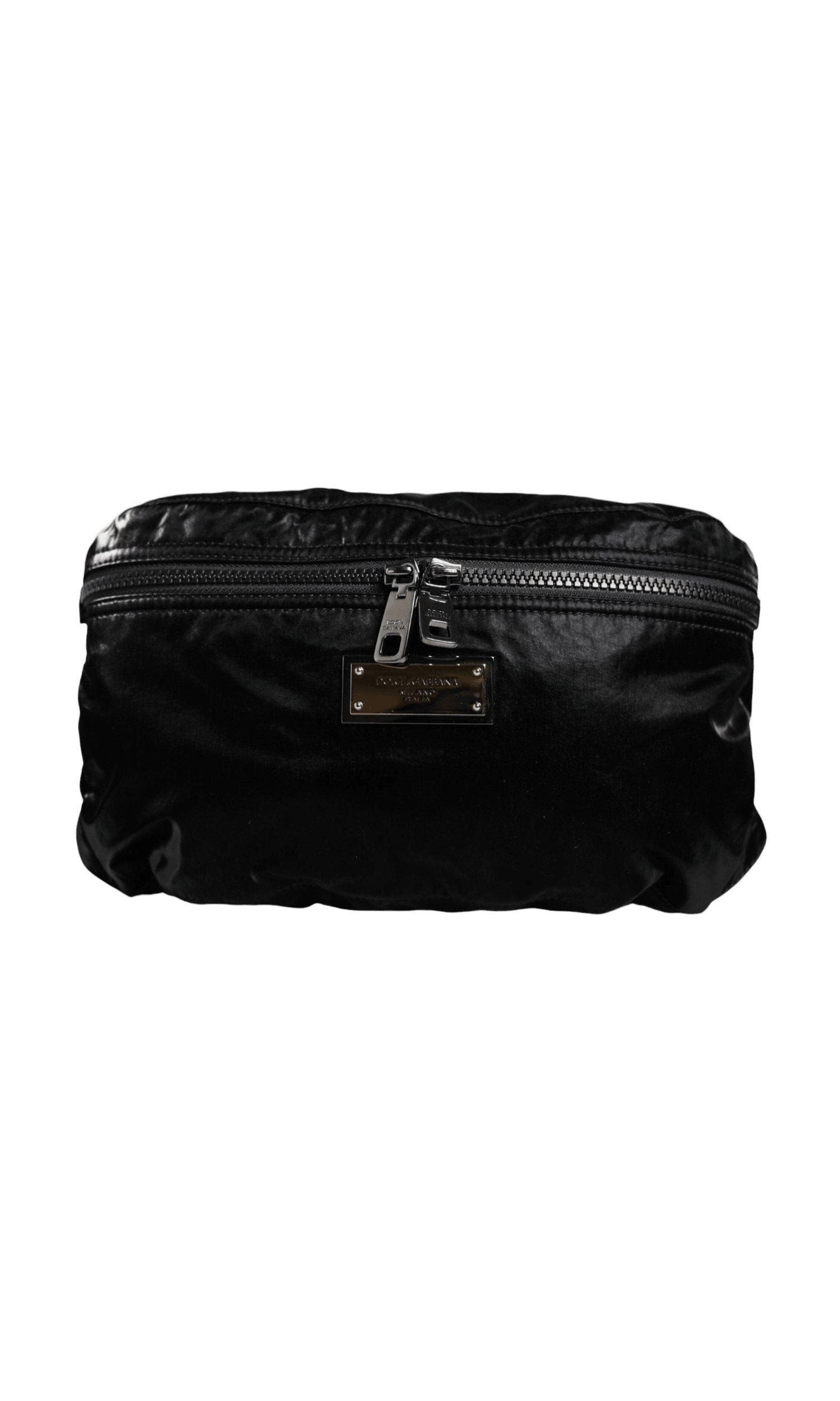 Dolce & Gabbana Nylon Fabric Belt Waist Fanny Pack Black Bag Glam Steals