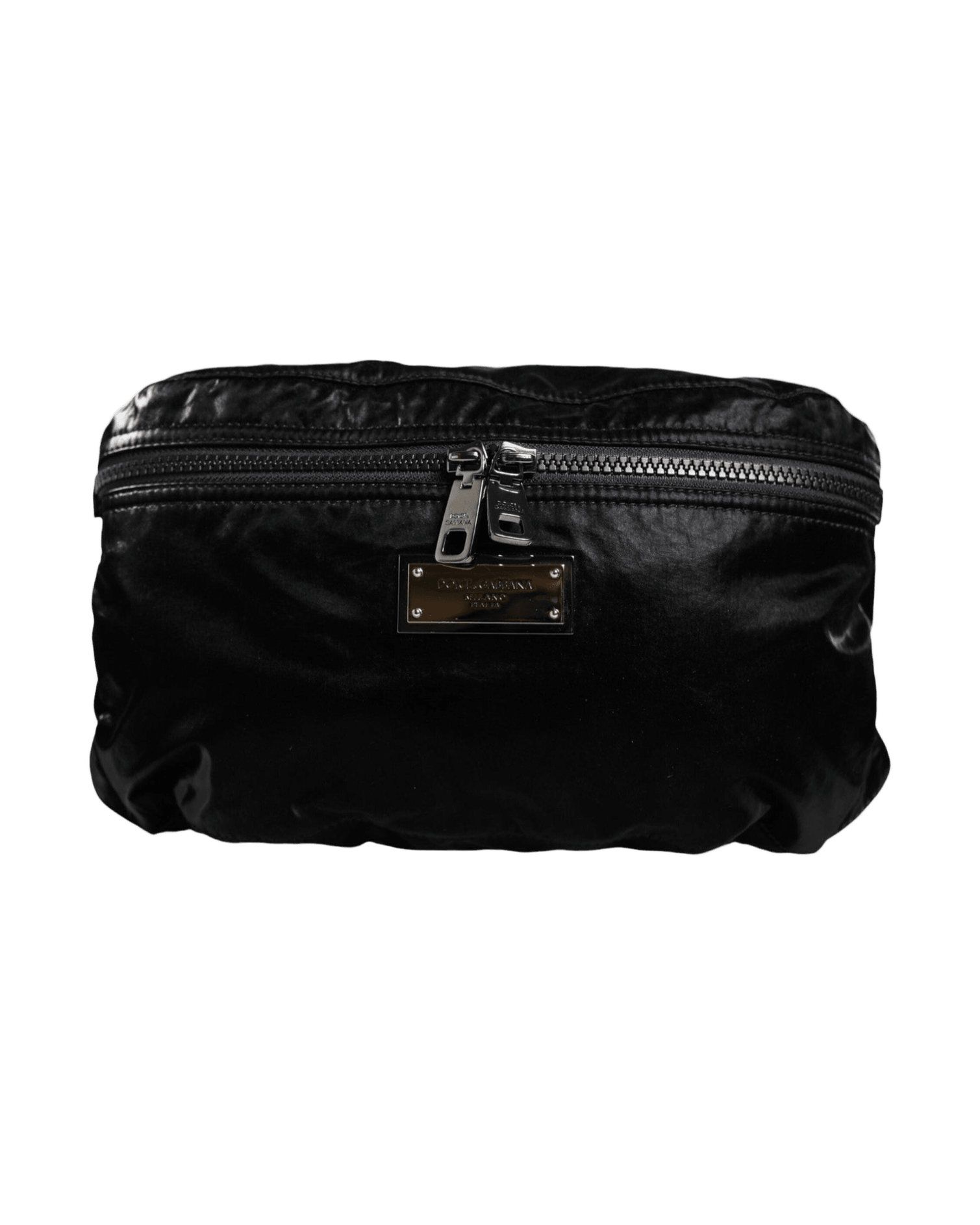 Dolce & Gabbana Nylon Fabric Belt Waist Fanny Pack Black Bag Glam Steals