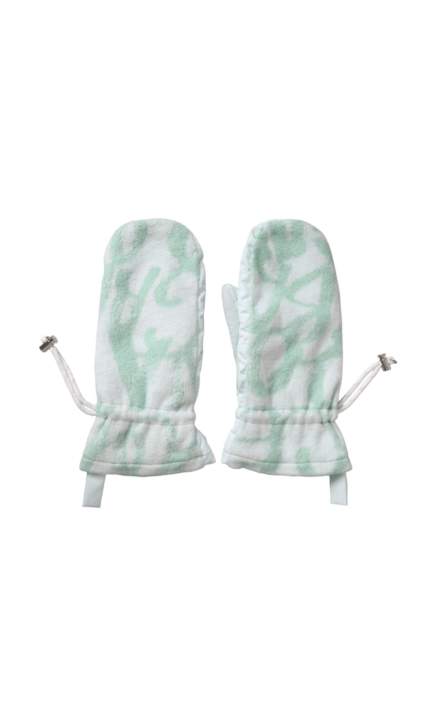 Dolce & Gabbana Nylon Fleece Wrist Length Mitten White Gloves Glam Steals