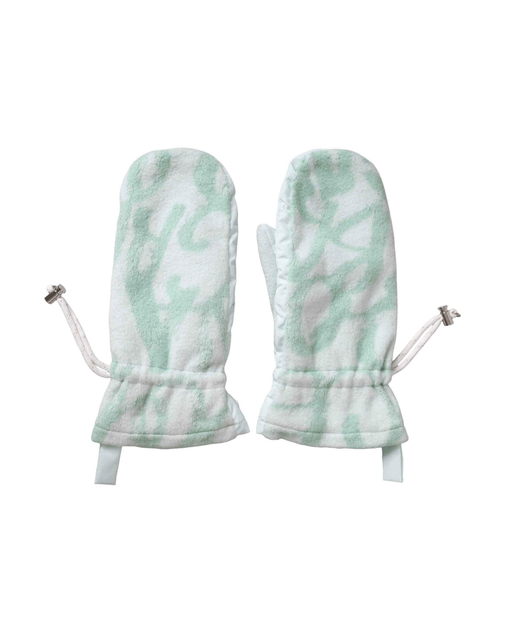 Dolce & Gabbana Nylon Fleece Wrist Length Mitten White Gloves Glam Steals