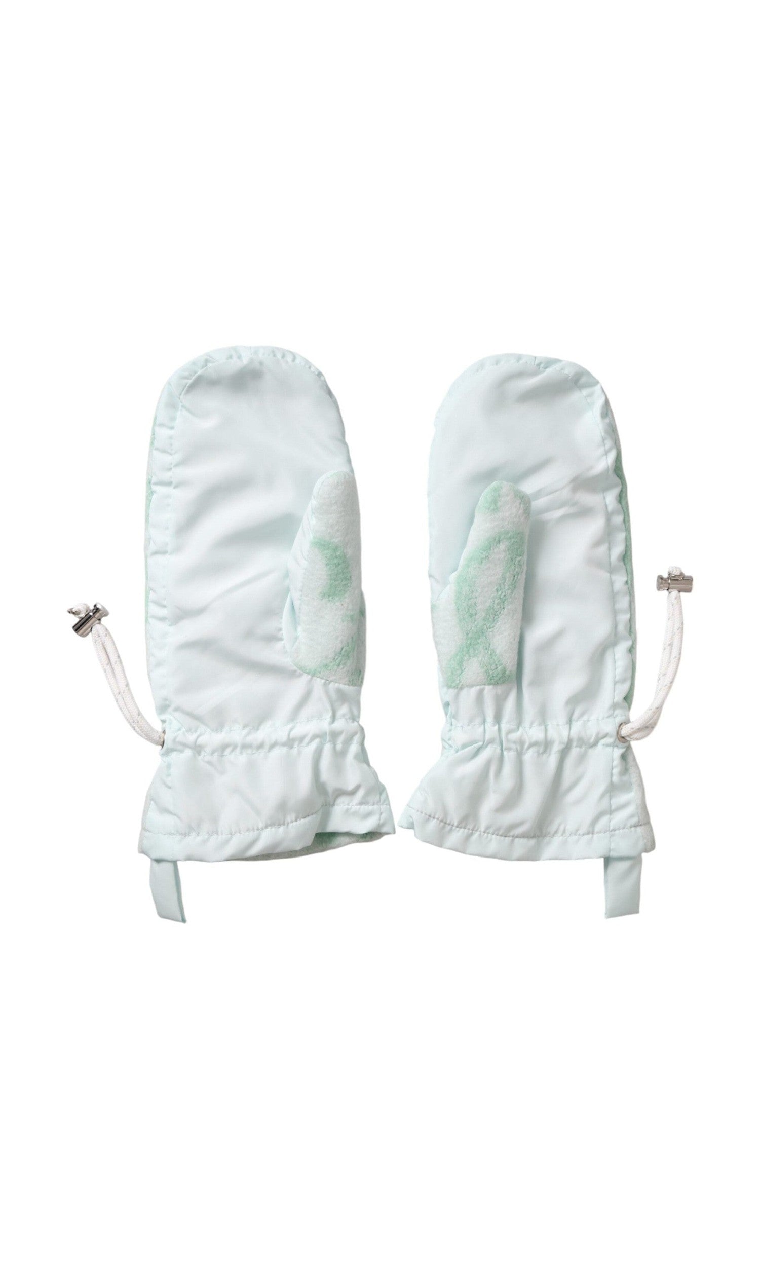 Dolce & Gabbana Nylon Fleece Wrist Length Mitten White Gloves Glam Steals