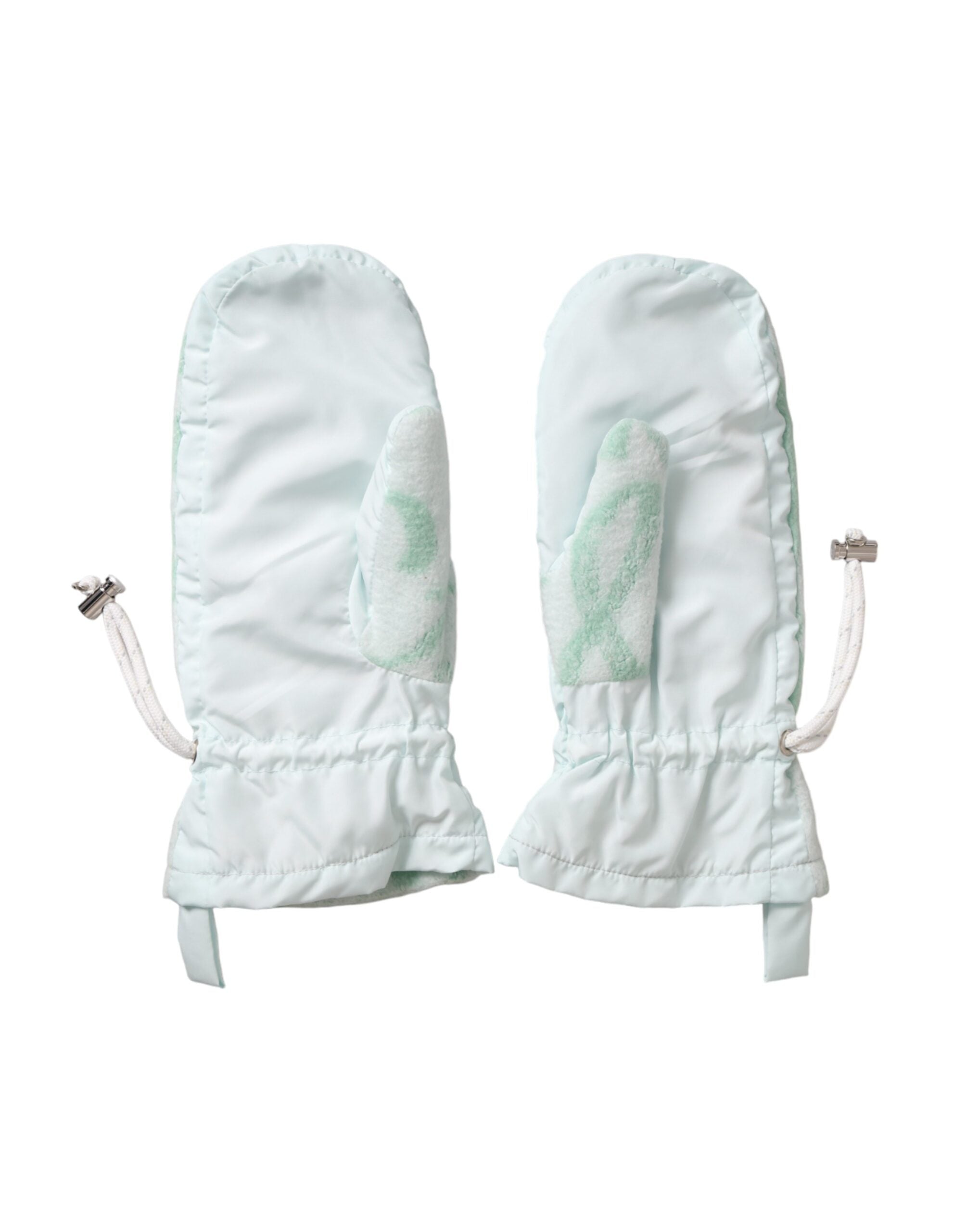 Dolce & Gabbana Nylon Fleece Wrist Length Mitten White Gloves Glam Steals